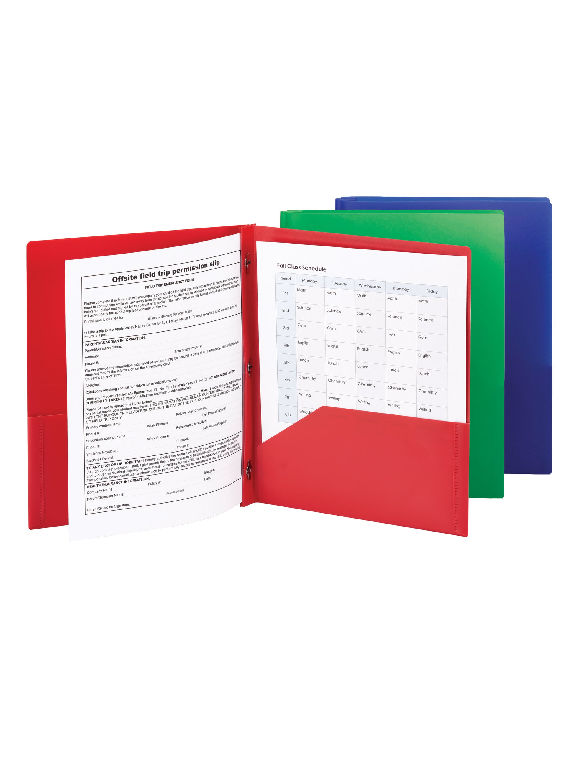 C Line 2 Pocket 3 Hole Punch Laminated Paper Folders Letter Size