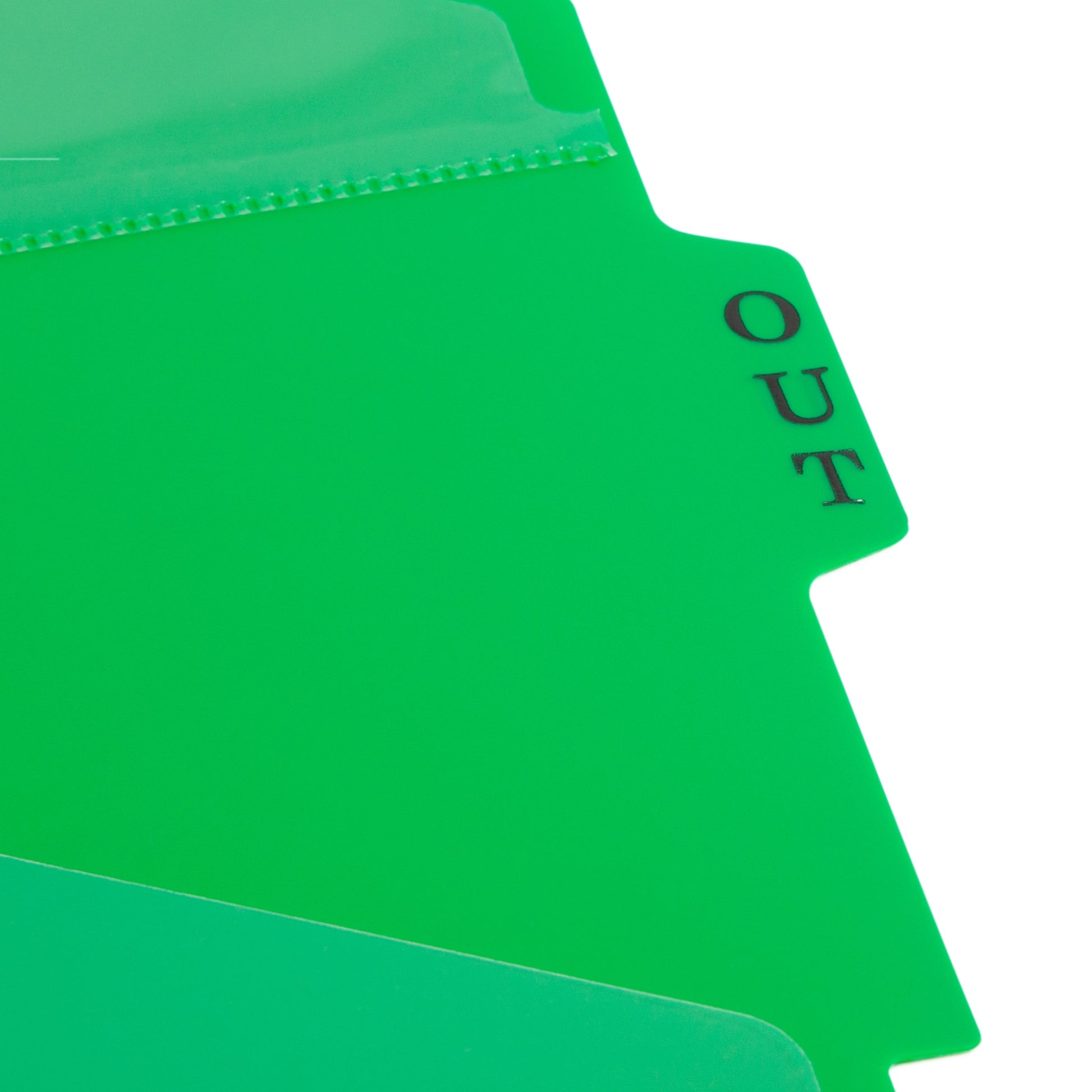 Poly End Tab Out-Guides, Green Color, Extra Wide Letter Size, Set of 50, 086486619622