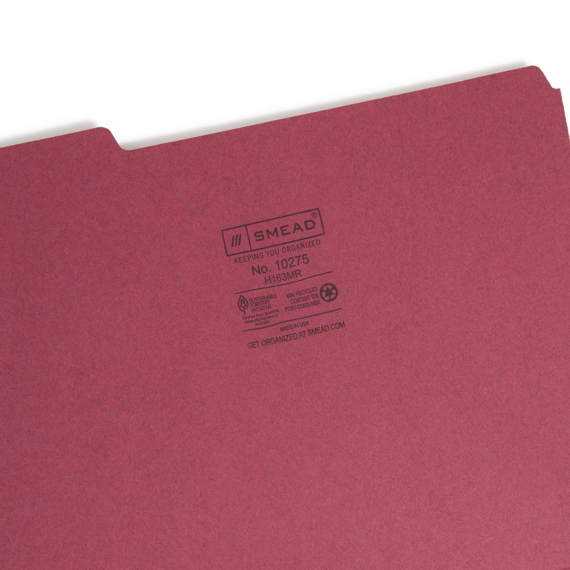 Interior File Folders, Maroon Color, Letter Size, Set of 100, 086486102759