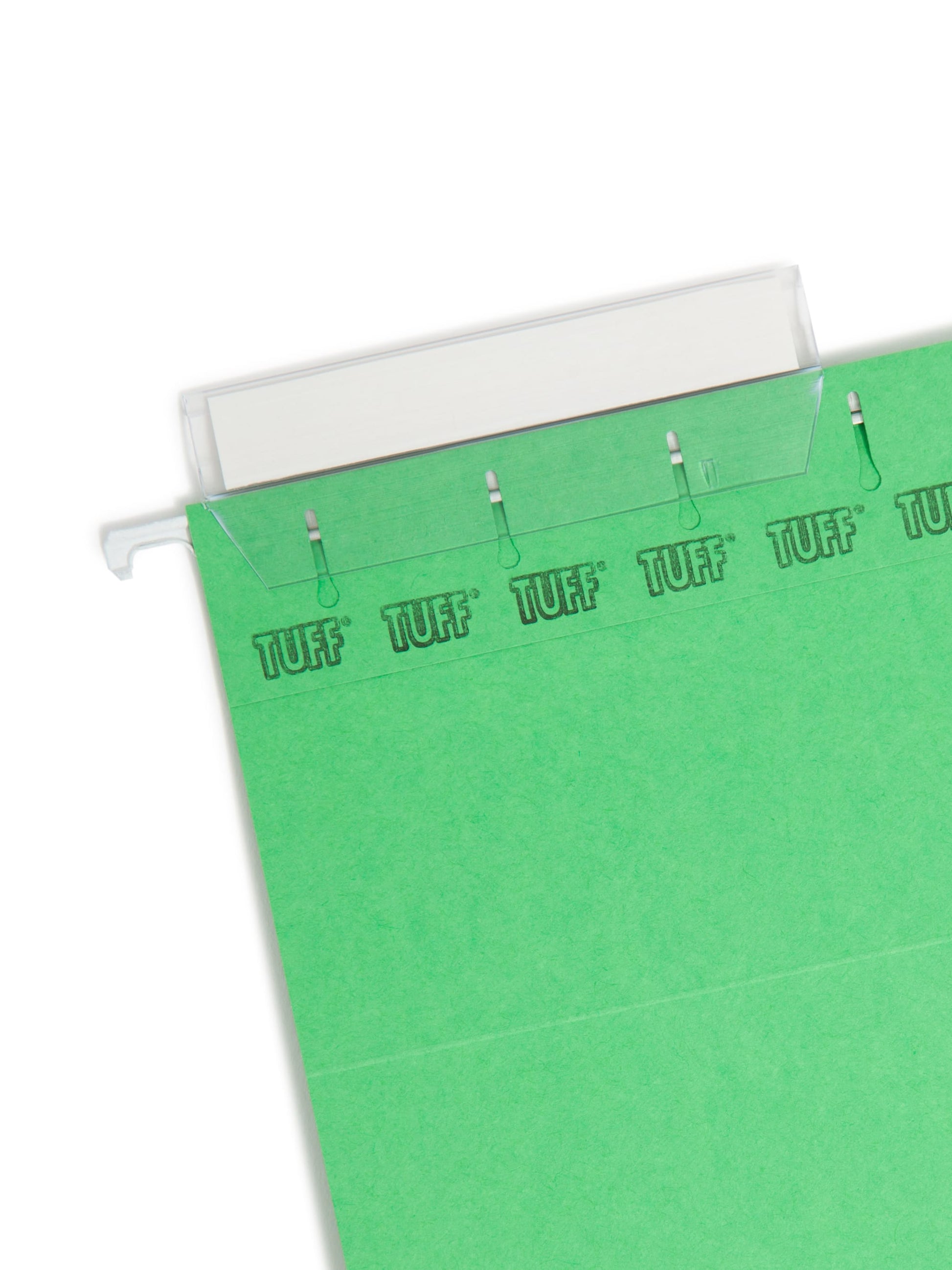 TUFF® Hanging File Folders with Easy Slide® Tabs, Green Color, Letter Size, Set of 18, 086486640428