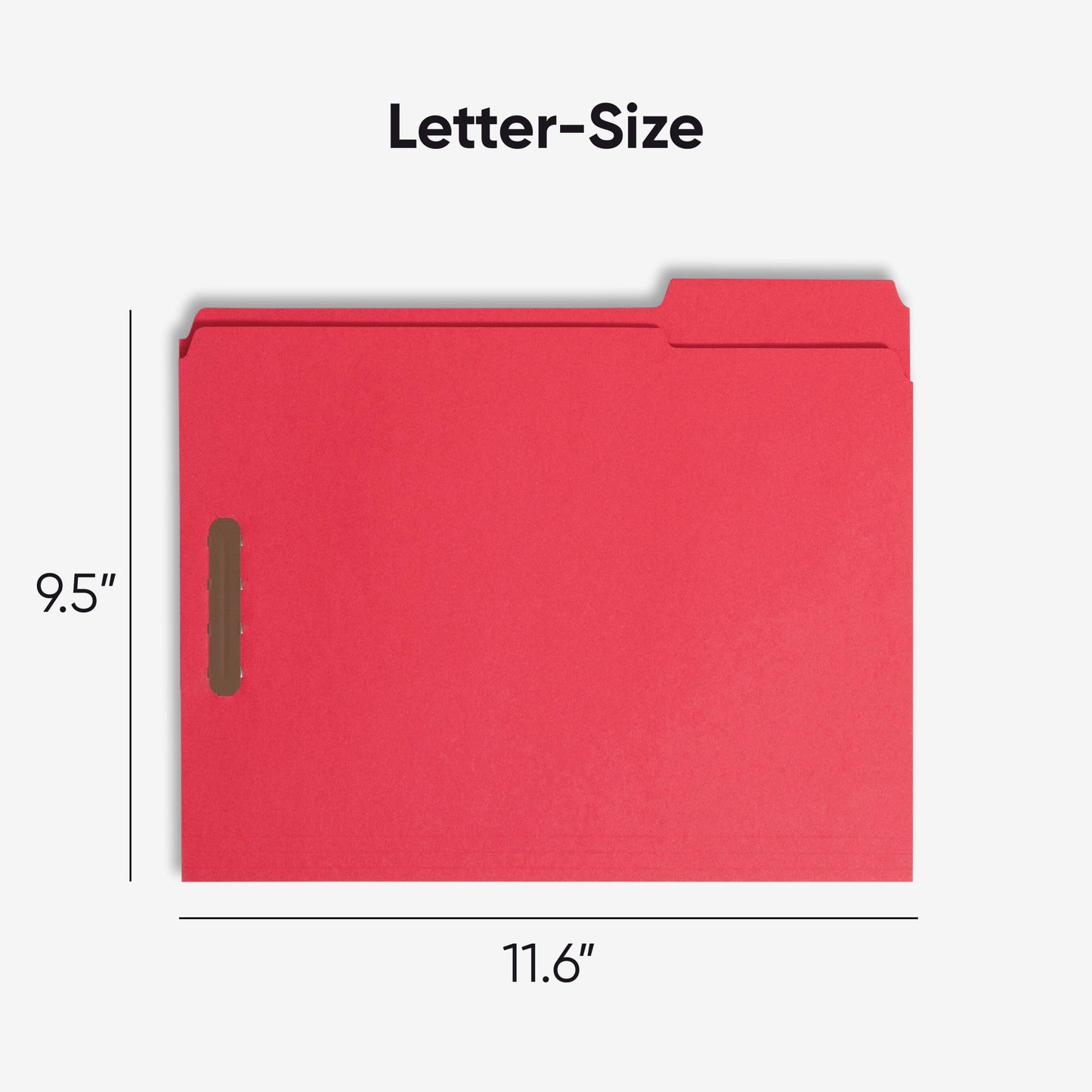Reinforced Tab Fastener File Folders, 1/3-Cut Tab, 2 Fasteners, Red Color, Letter Size, Set of 50, 086486127400