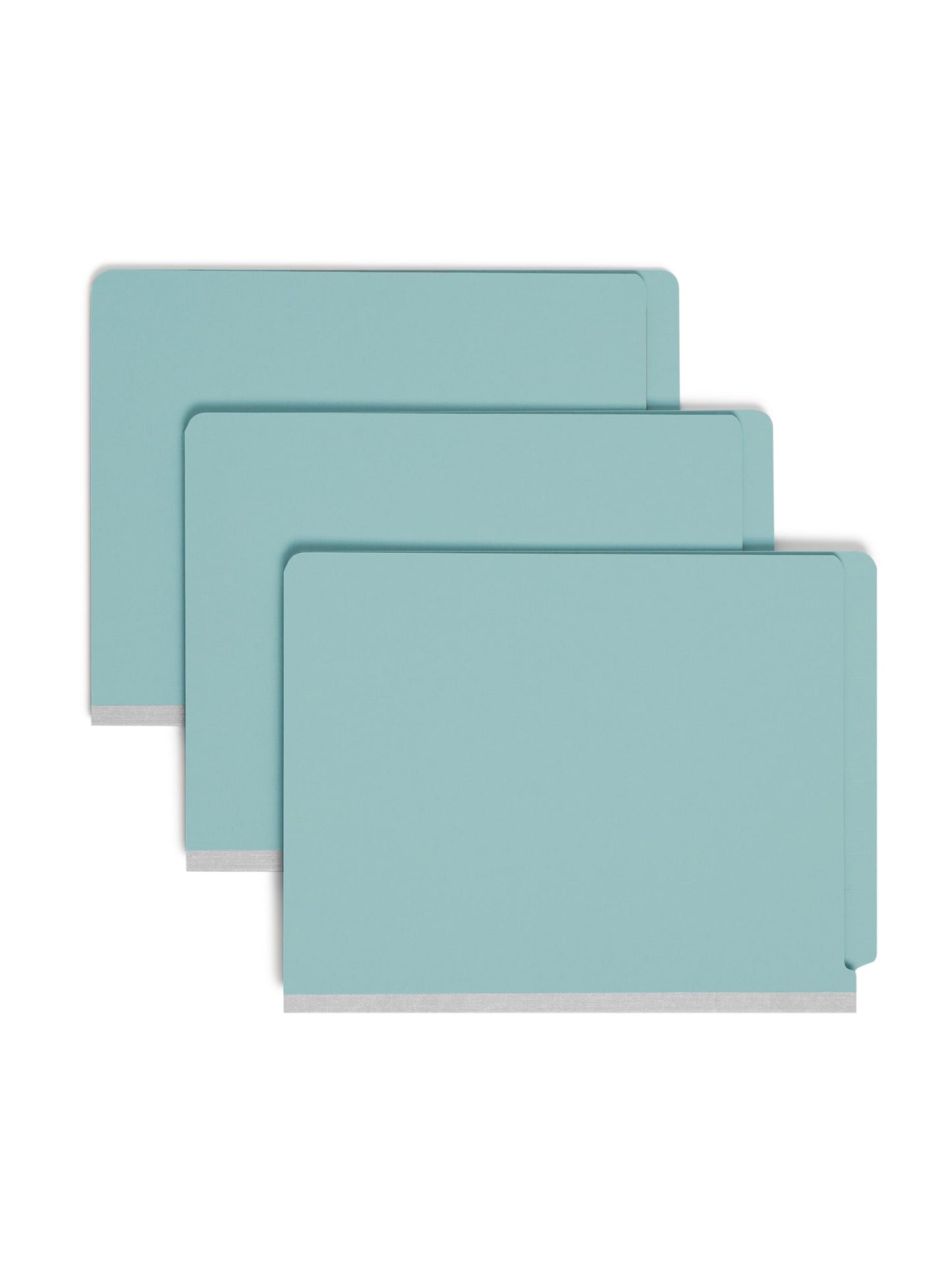 SafeSHIELD® Pressboard End Tab Classification File Folders, Straight-Cut Tab, 2 inch Expansion, 2 Divider, Blue Color, Letter Size, Set of 0, 30086486267817