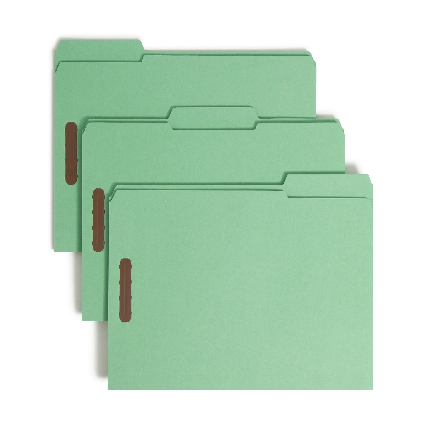 100% Recycled Reinforced Tab Fastener File Folders, Green Color, Letter Size, Set of 50, 086486121415