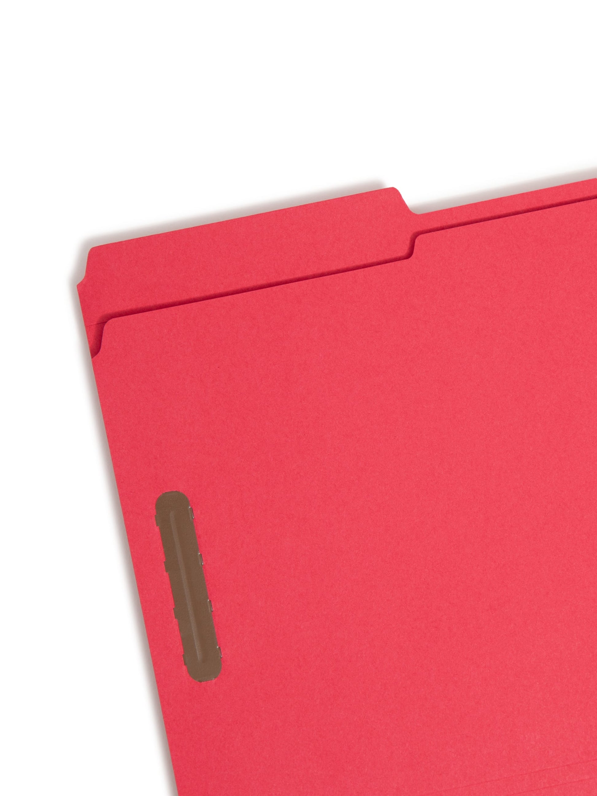 Reinforced Tab Fastener File Folders, 1/3-Cut Tab, 2 Fasteners, Red Color, Legal Size, Set of 50, 086486177405