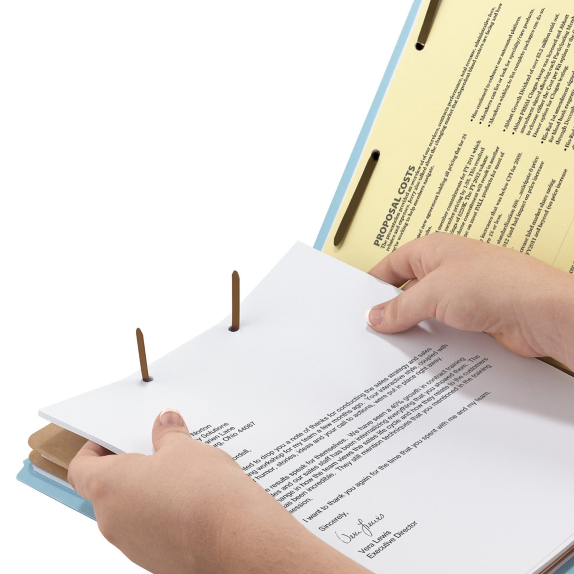 Pressboard Classification File Folders, 2 Dividers, 2 inch Expansion, Blue Color, Letter Size, Set of 5, 086486140560
