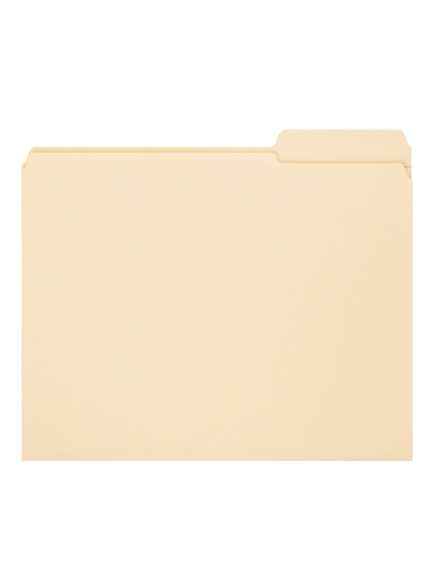 Reinforced Tab File Folders, 1/3-Cut Right Tab, Manila Color, Letter Size, Set of 100, 086486103374