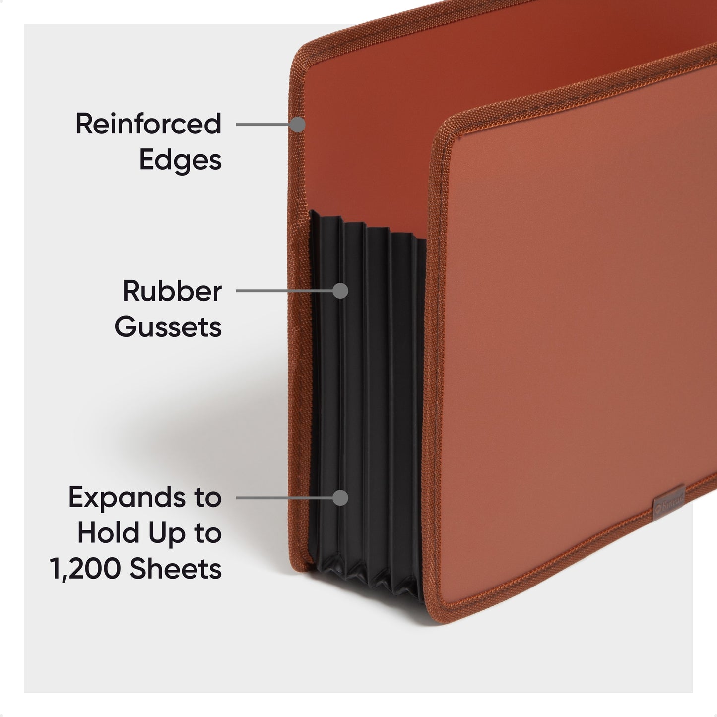 TUFF® Poly File Pockets, Straight-Cut Tab, 5-1/4 inch Expansion, Redrope Color, Letter Size, Set of 2, 086486737821