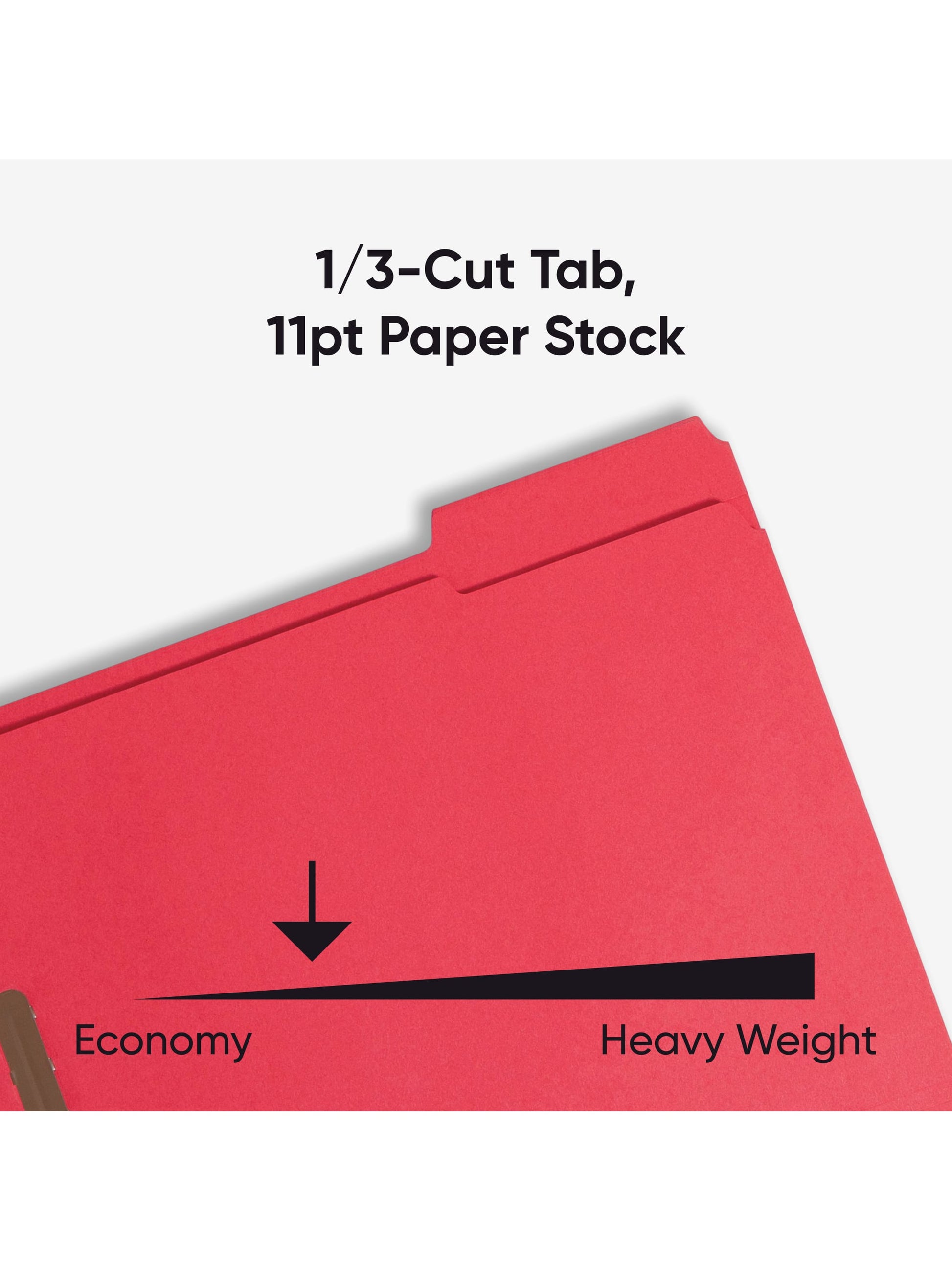 Reinforced Tab Fastener File Folders, 1/3-Cut Tab, 2 FastenersReinforced Tab Fastener File Folders, 1/3 Cut, Red, Letter, Red, Letter Size, Set of 50, 086486127400