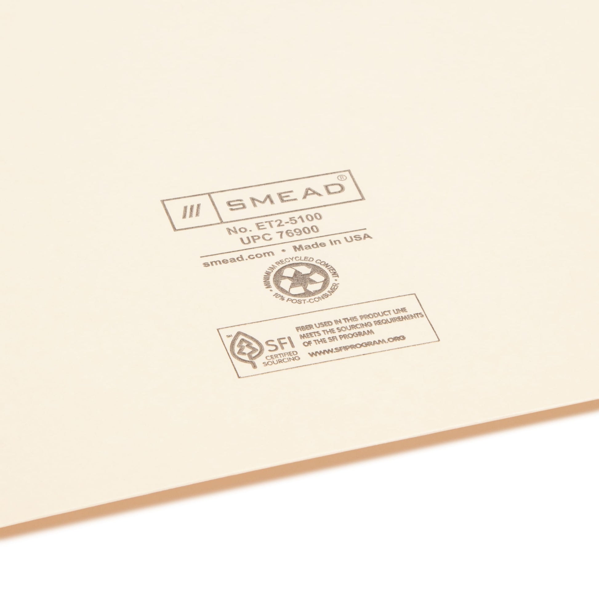 End Tab Dental-Style File Jacket, Straight-Cut Tab, Manila Color, Letter Size, Set of 50, 30086486769007