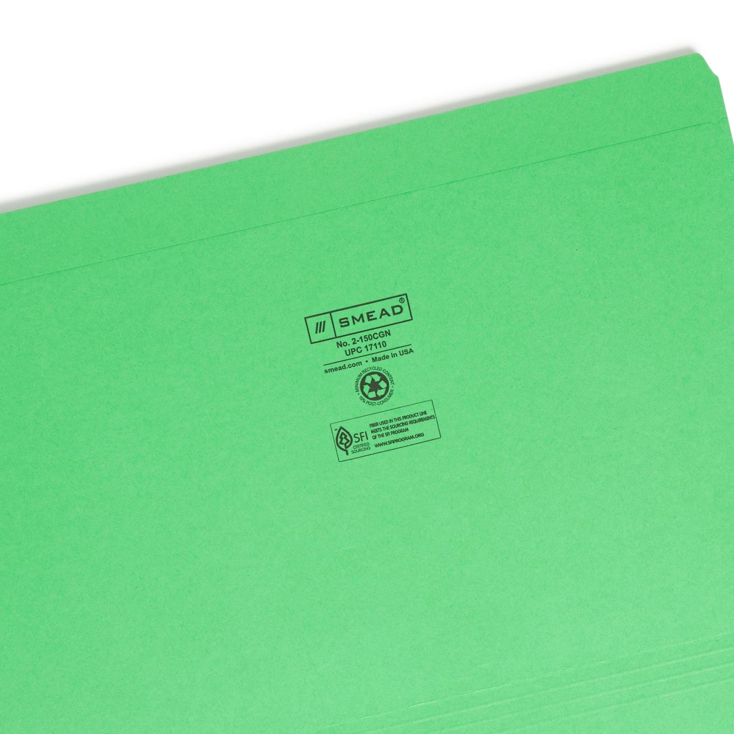 Reinforced Tab File Folders, Straight-Cut Tab, Green Color, Legal Size, Set of 100, 086486171106