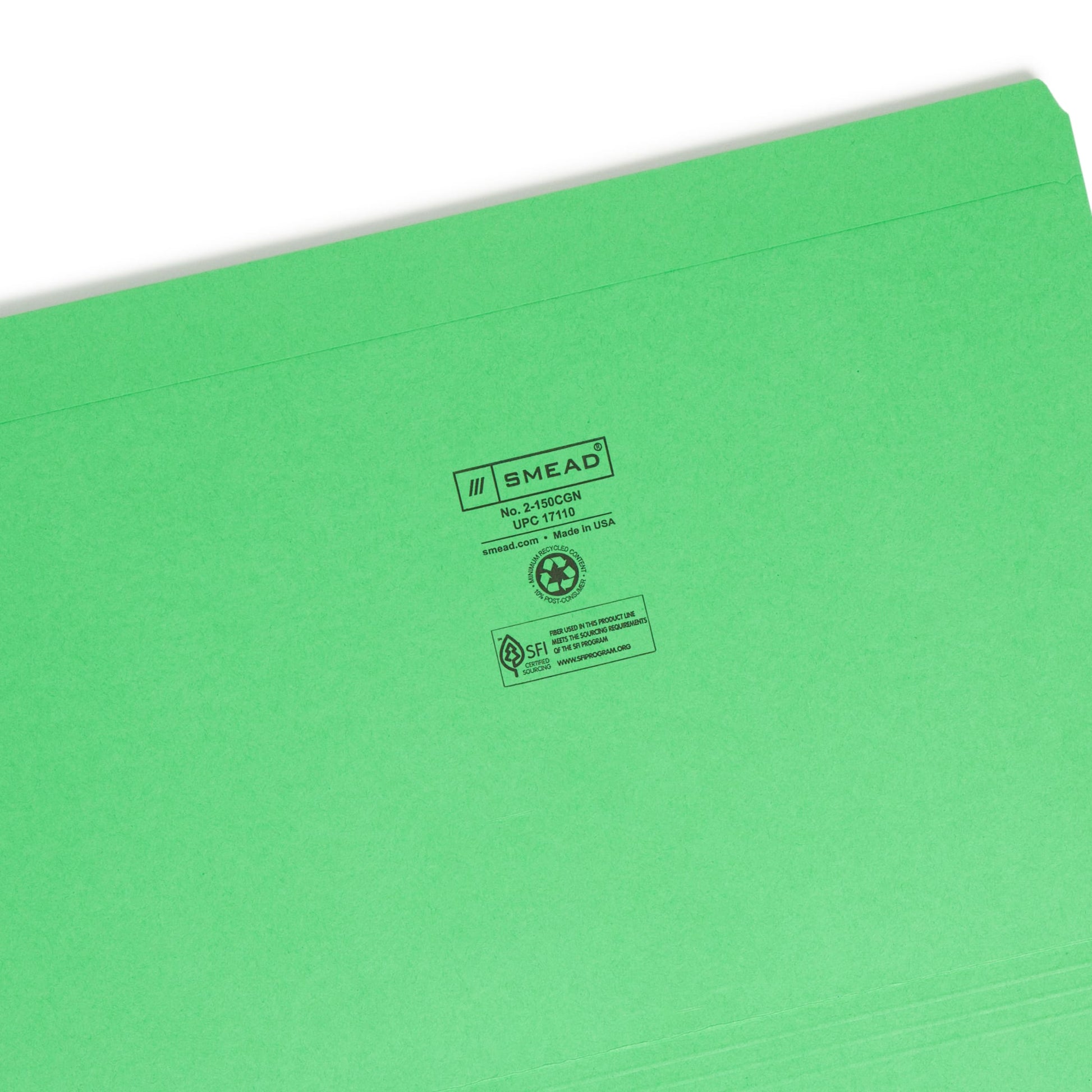 Reinforced Tab File Folders, Straight-Cut Tab, Green Color, Legal Size, Set of 100, 086486171106