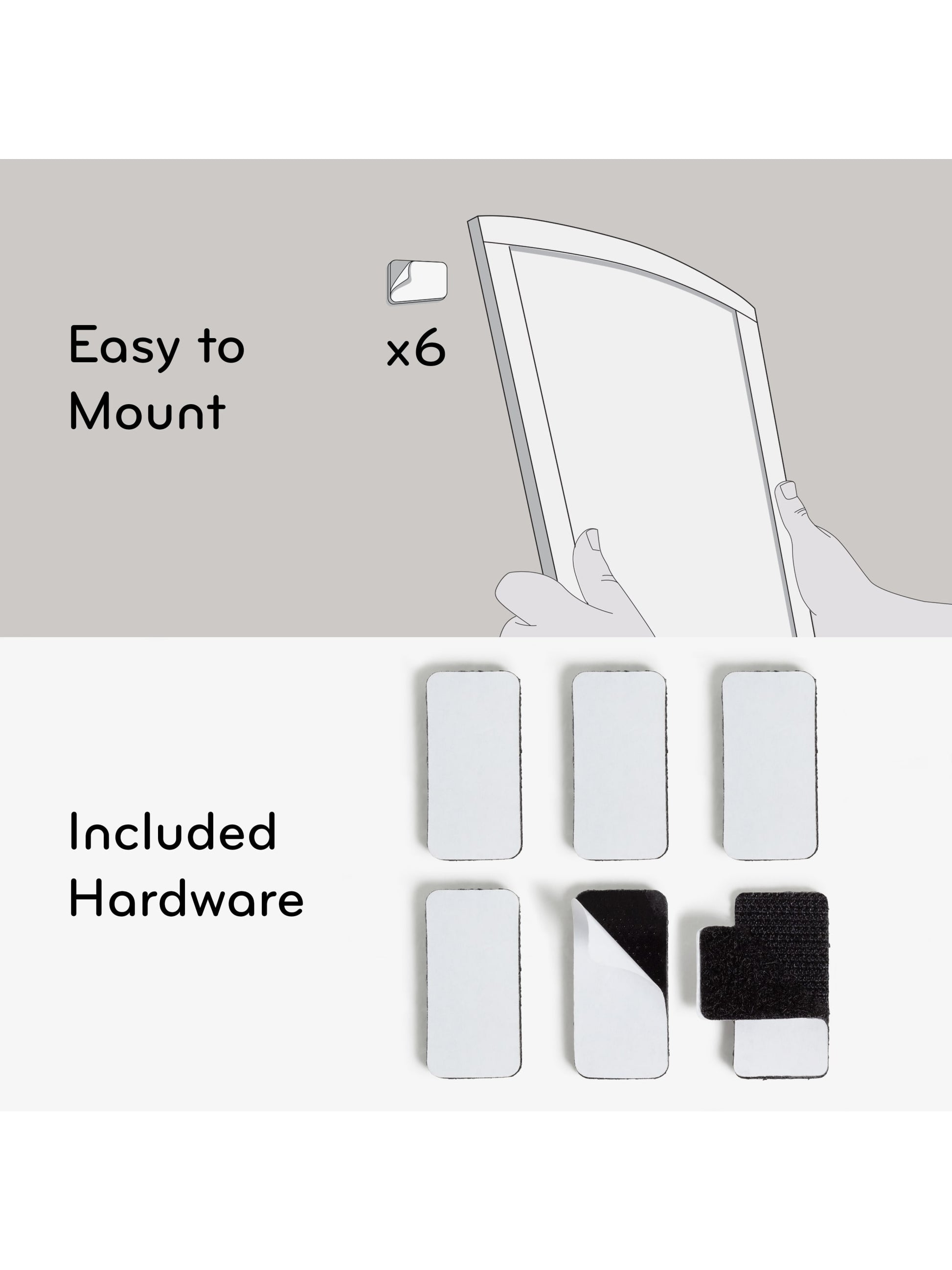 Mod Frame Dry Ease Board, Black and Grey, White, 2" x 1", 2' or smaller, White, 2" X 1" Size, Set of 1, 812296023812