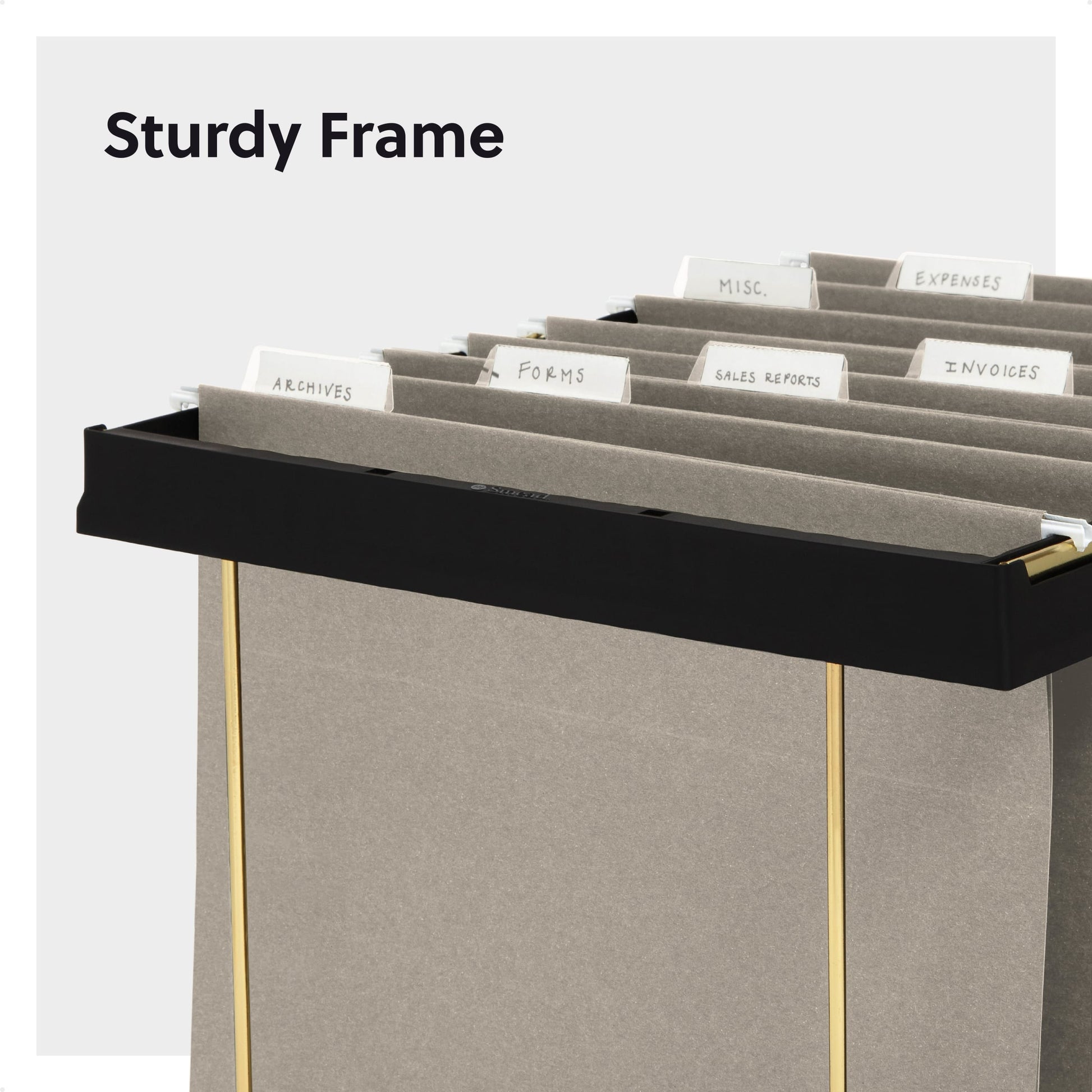 Adjustable Hanging File Folder Frame, Black Color, 9-1/4” X 13” X 16”-24” Size, Set of 1, 086486648530