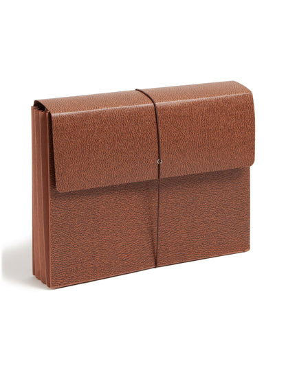 Redrope-Printed Expanding Wallets with Elastic Cord, Redrope Gusset, 3-1/2 Inch Expansion, Brown Color, Letter Size, Set of 10, 30086486713536