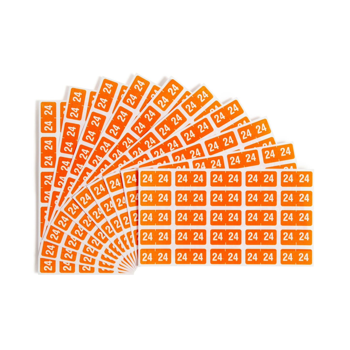 ETS Color-Coded Year Labels - Sheets, Orange Color, 1" X 1/2" Size, Set of 250, 086486679244