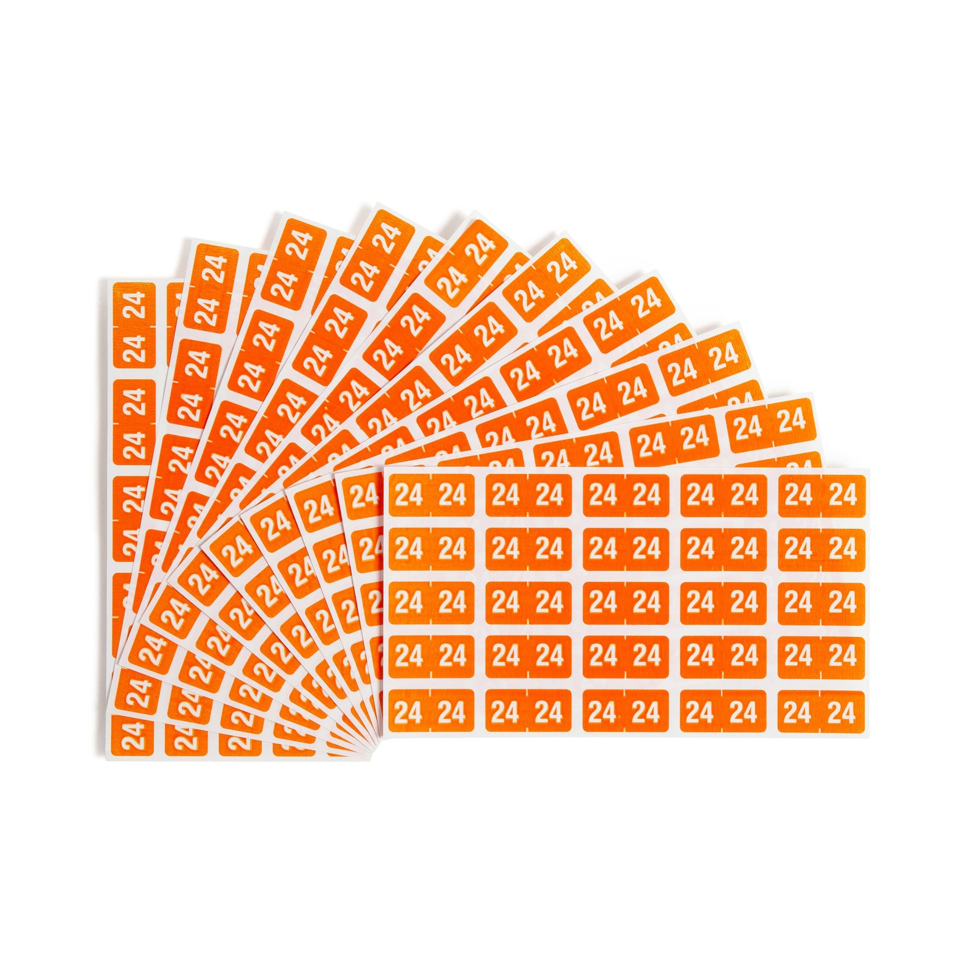ETS Color-Coded Year Labels - Sheets, Orange Color, 1" X 1/2" Size, Set of 250, 086486679244
