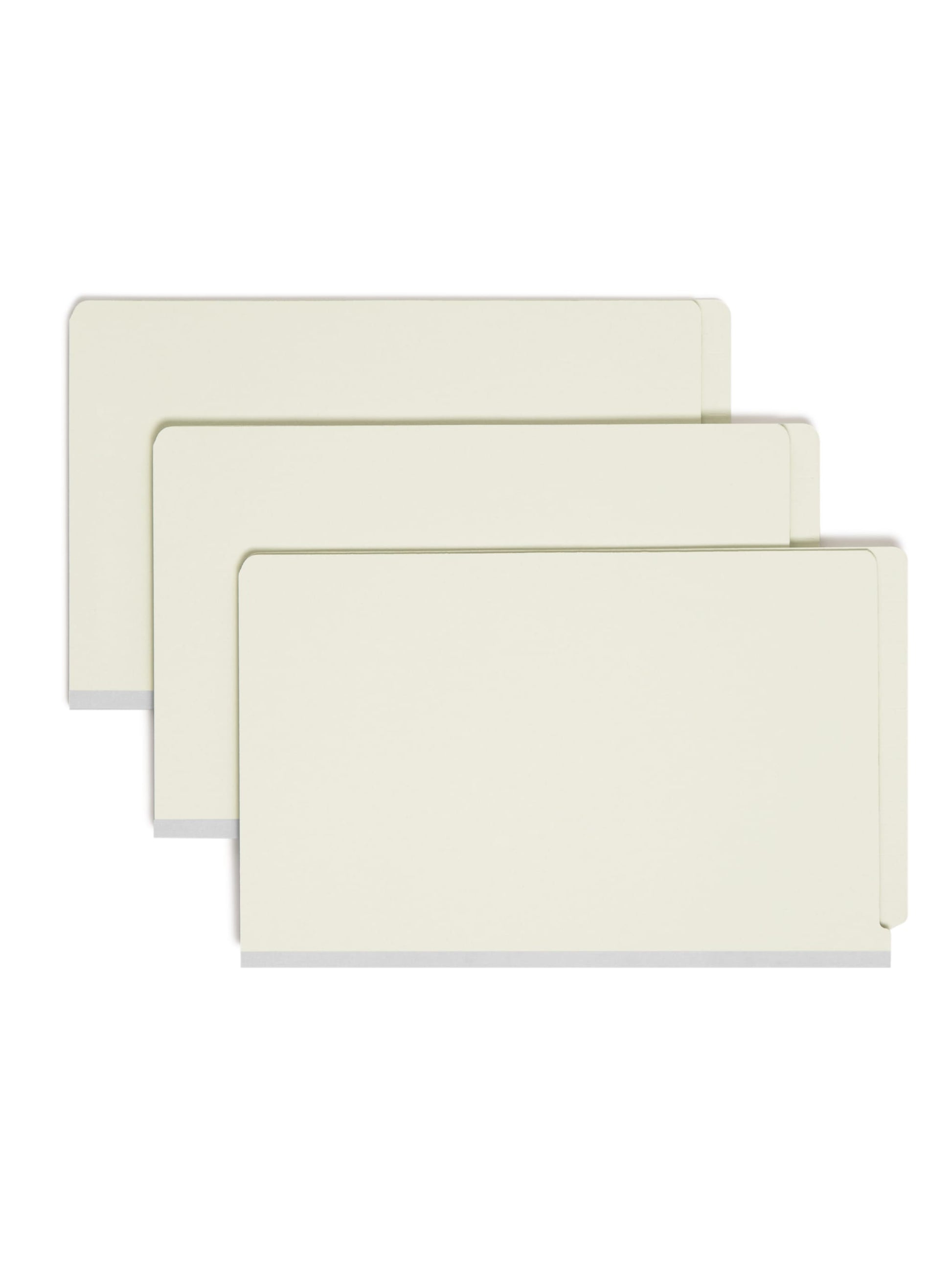 SafeSHIELD®  End Tab Classification File Folders, Straight-Cut Tab, 2 inch Expansion, 2 Pocket, 2 Divider, Gray/Green Color, Legal Size, Set of 0, 30086486297104