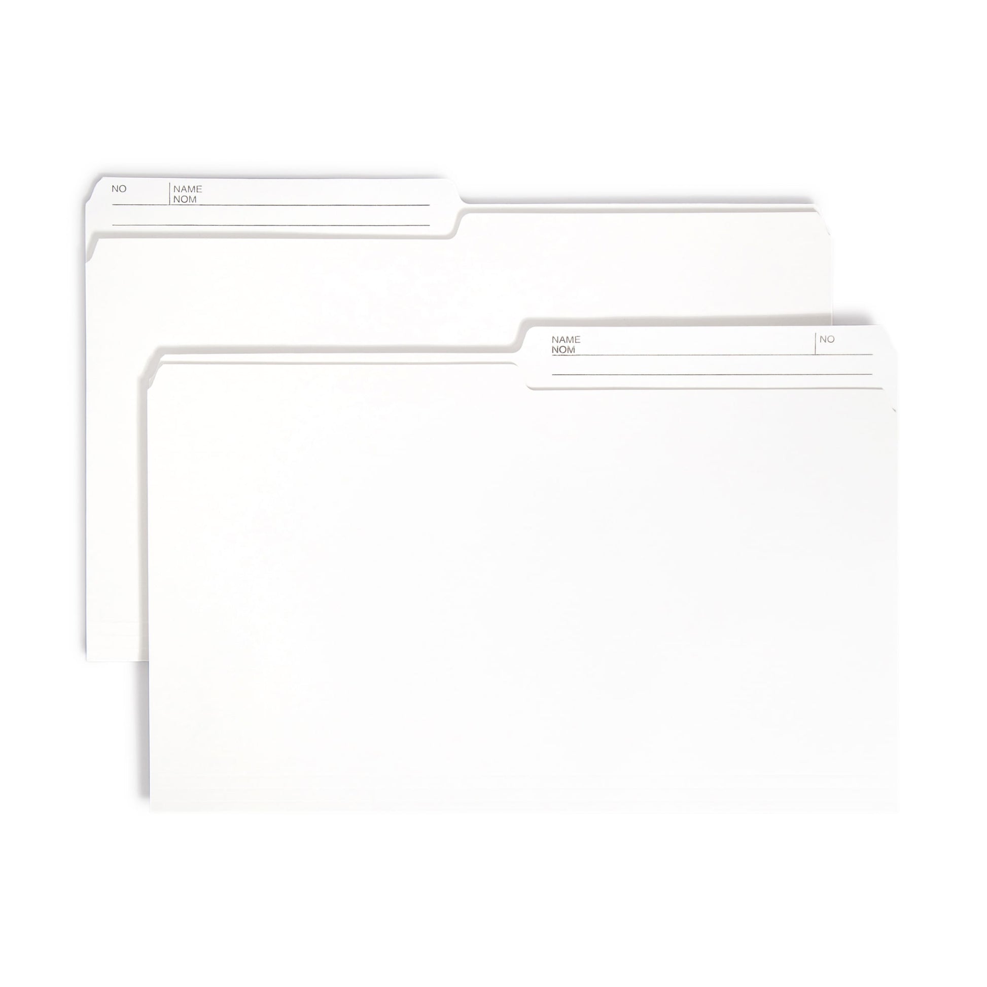 Reversible Printed Tab File Folders, 1/2-Cut Tab, Ivory Color, Legal Size, Set of 100, 086486153485