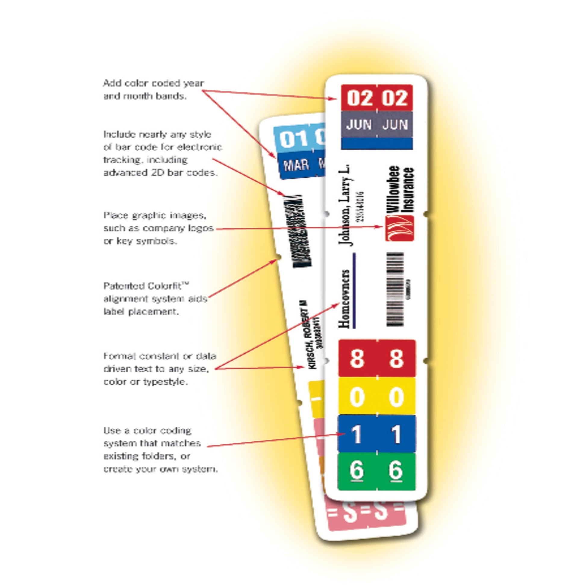 ColorBar®  Laser Labels, White Color, 1-1/2” X 8” Size, Set of 1, 086486024822