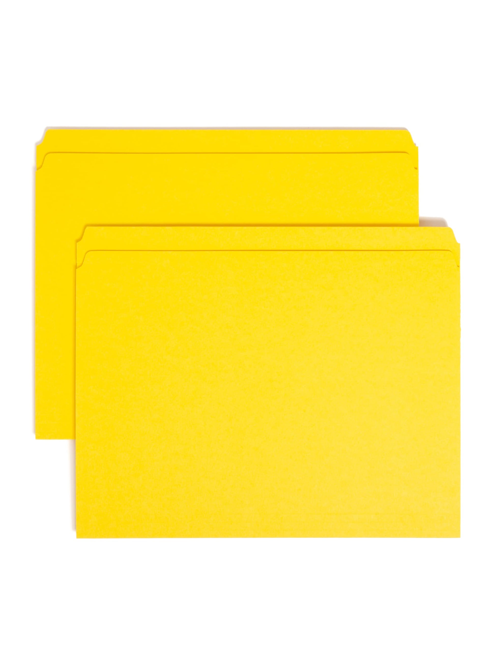 Reinforced Tab File Folders, Straight-Cut Tab, Yellow Color, Letter Size, Set of 100, 086486129107