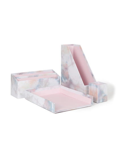 U Brands Paper Wrapped Desk Org Set, Paper Wrapped, Pink