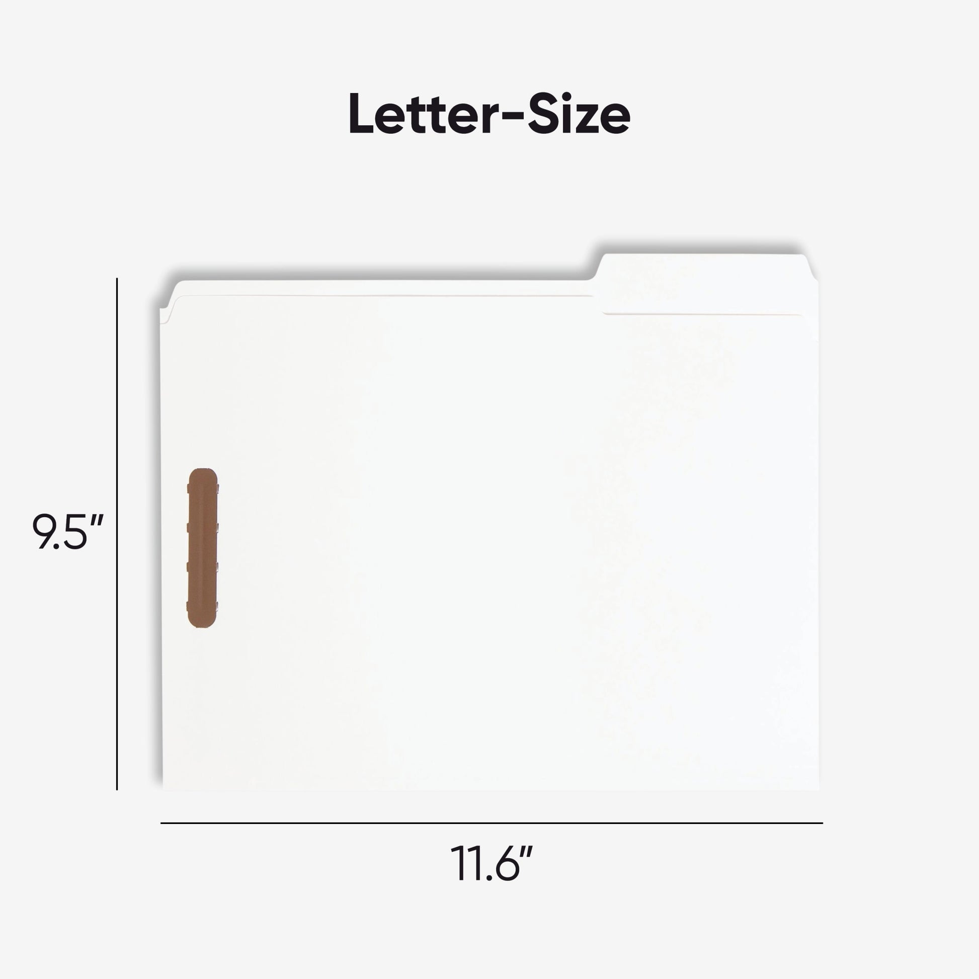 Reinforced Tab Fastener File Folders, 1/3-Cut Tab, 2 Fasteners, White Color, Letter Size, Set of 50, 086486128407