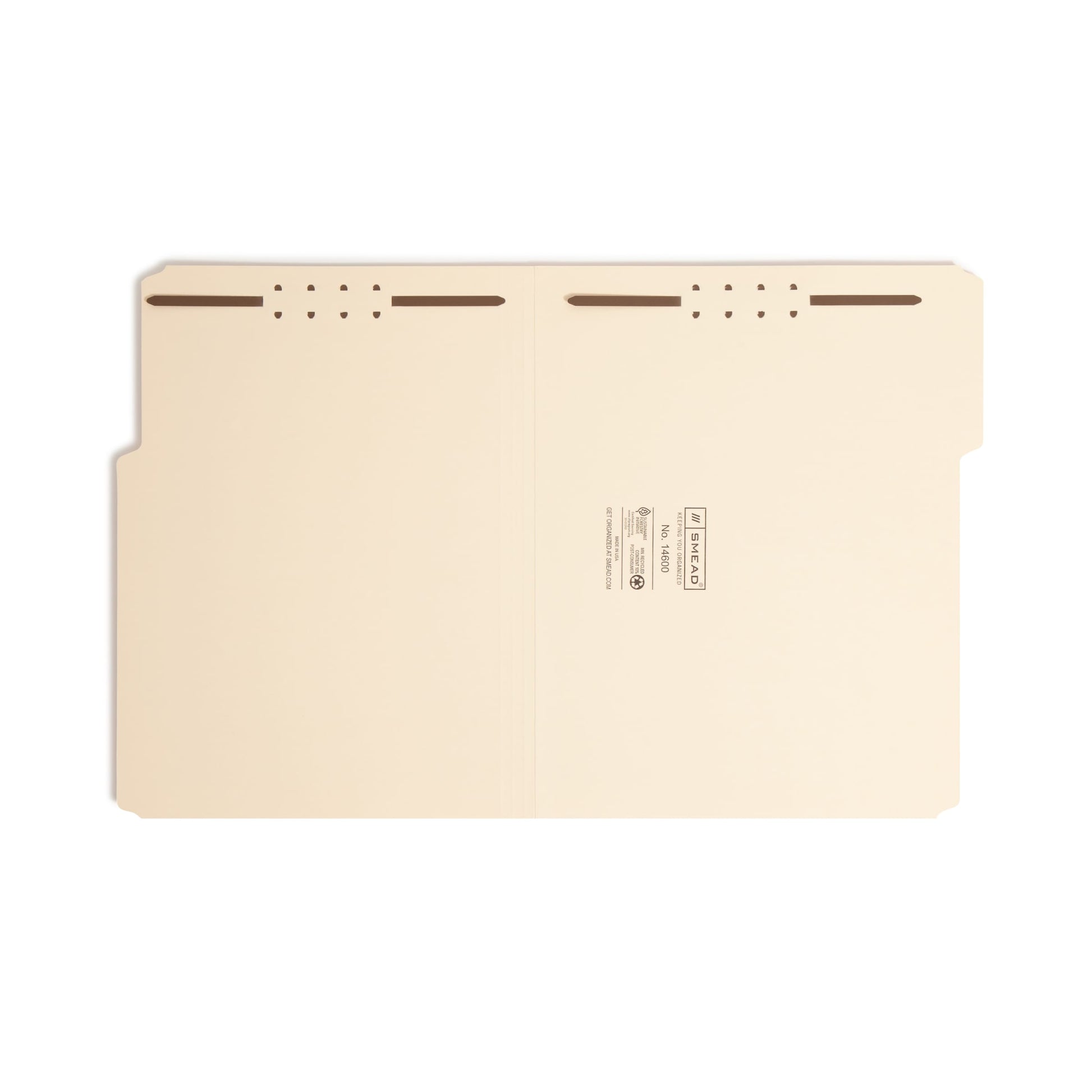 Heavyweight Fastener File Folders, Manila Color, Letter Size, Set of 50, 086486146005