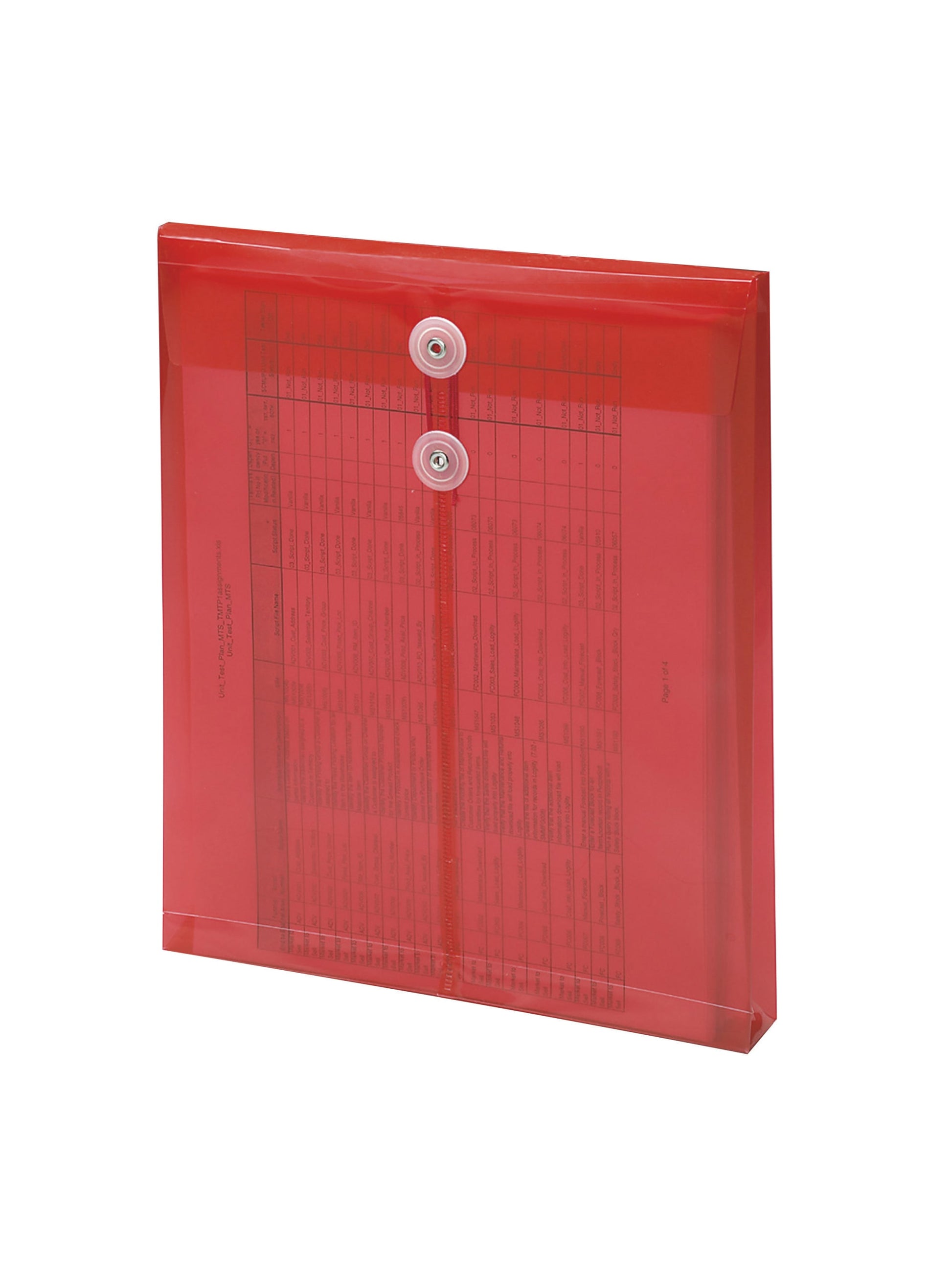 Top Load Poly Envelopes with String Tie Closure, 1-1/4 Inch Expansion, Red Color, Letter Size, Set of 1, 086486895477