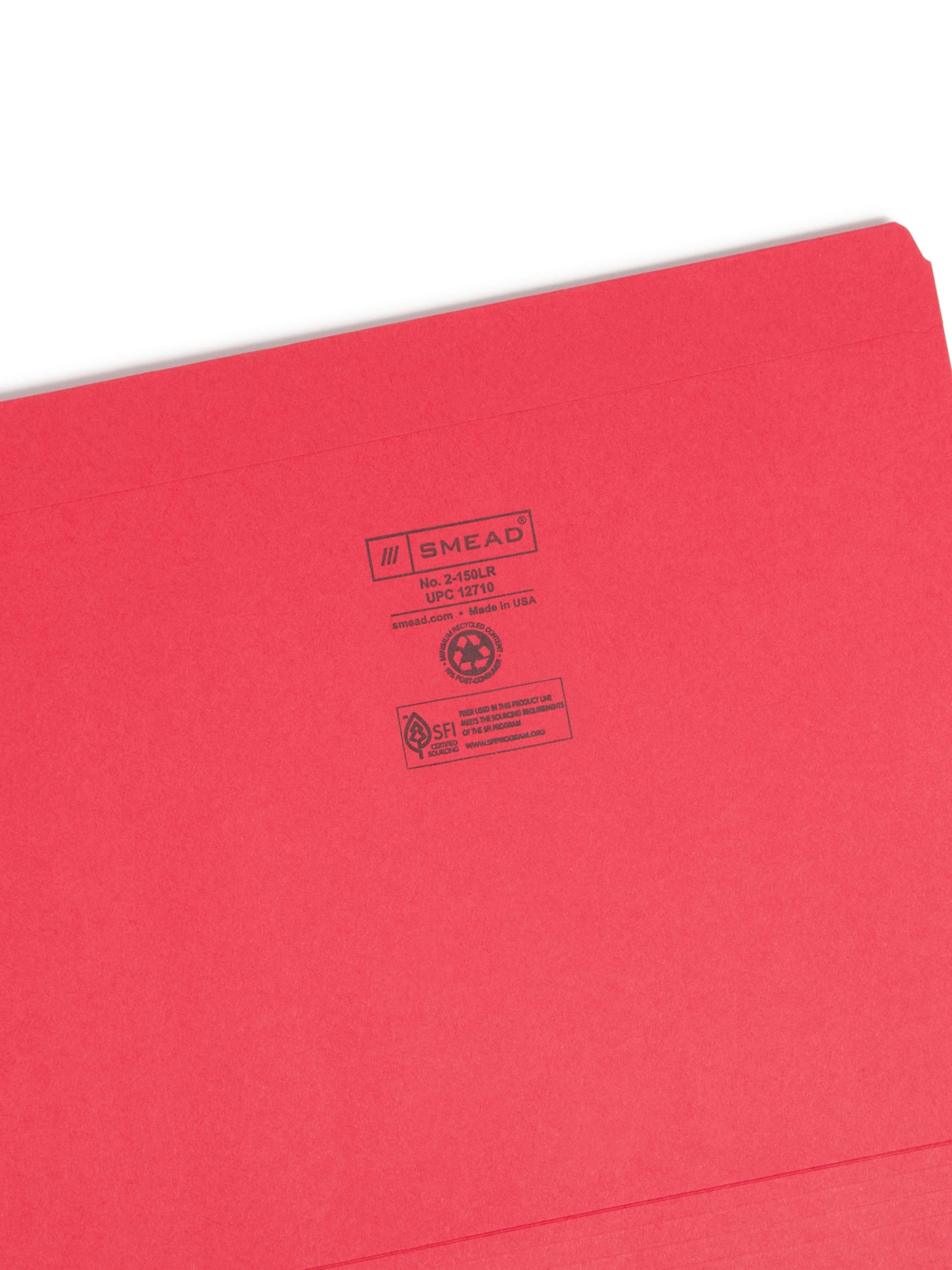 Reinforced Tab File Folders, Straight-Cut Tab, Red Color, Letter Size, Set of 100, 086486127103