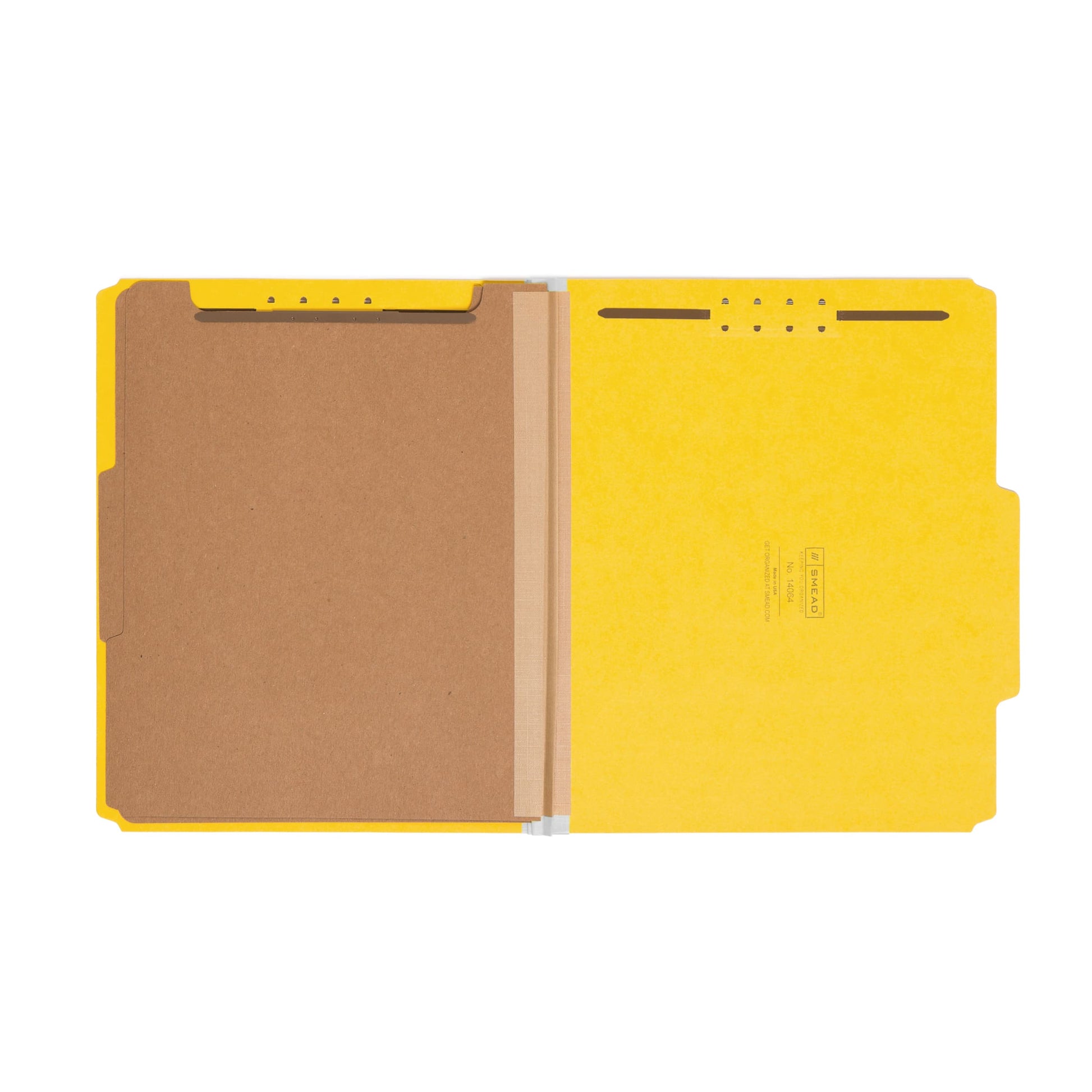 Pressboard Classification File Folders, 2 Dividers, 2 inch Expansion, Yellow Color, Letter Size, Set of 10, 30086486140646