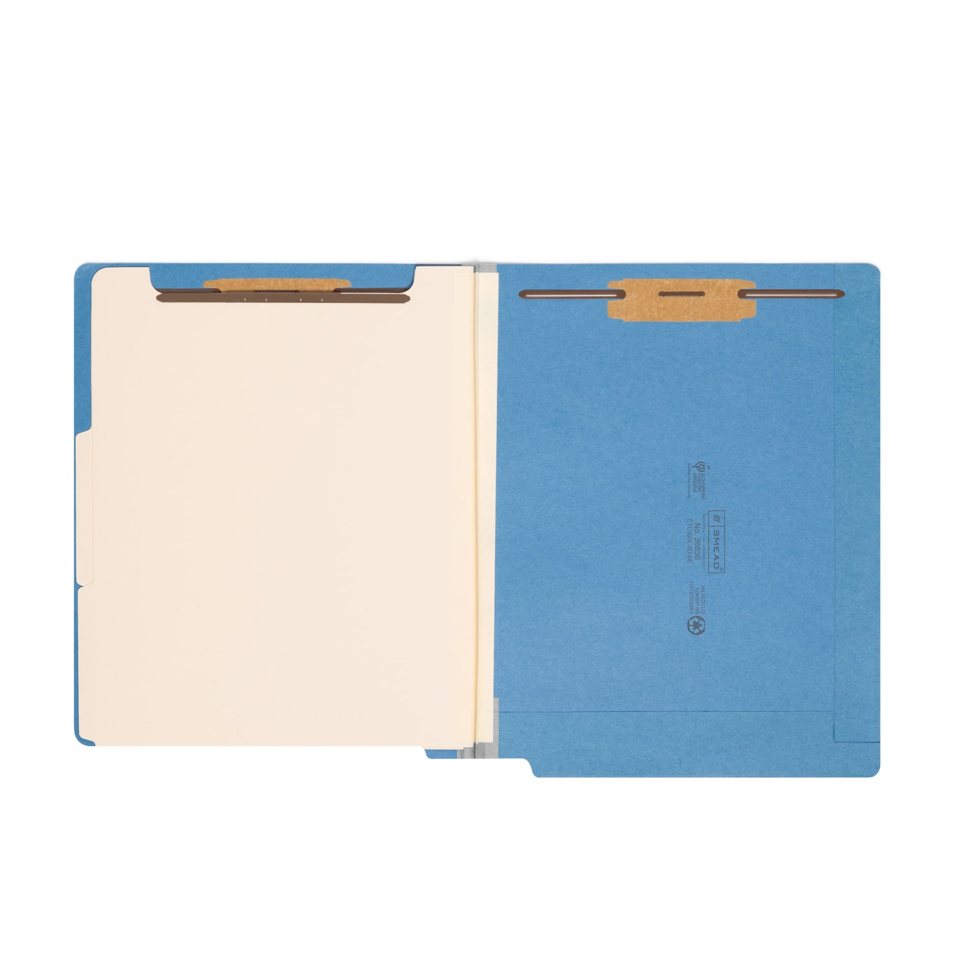 End Tab Classification File Folders, Straight-Cut Tab, 2 inch Expansion, 2 Dividers, Blue Color, Letter Size, Set of 10, 30086486268364