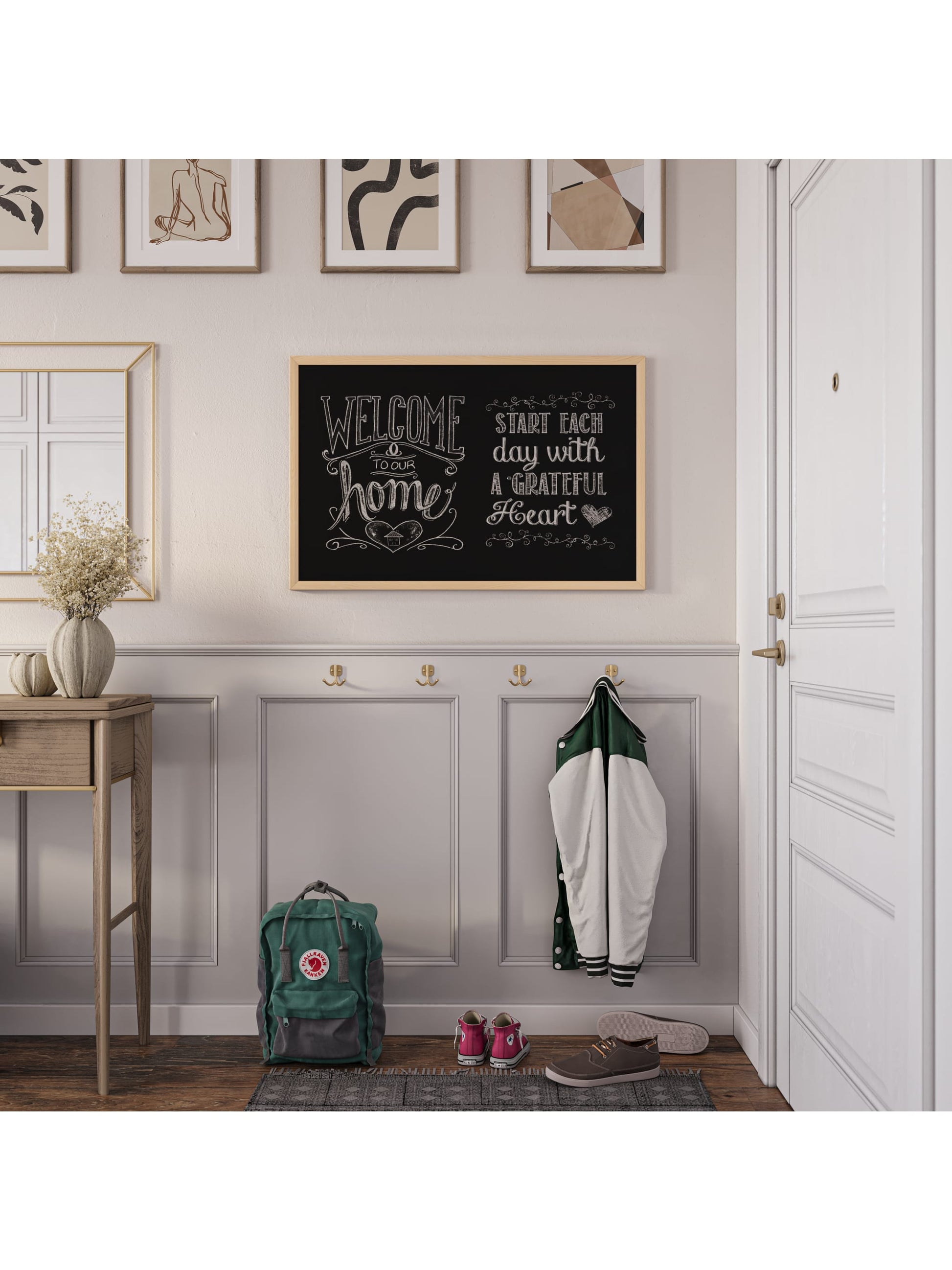 MDF Frame Magnetic Chalkboard, Birch, Black, 35" x 23", 3 x 2, Black, 35" X 23" Size, Set of 1, 843463132631