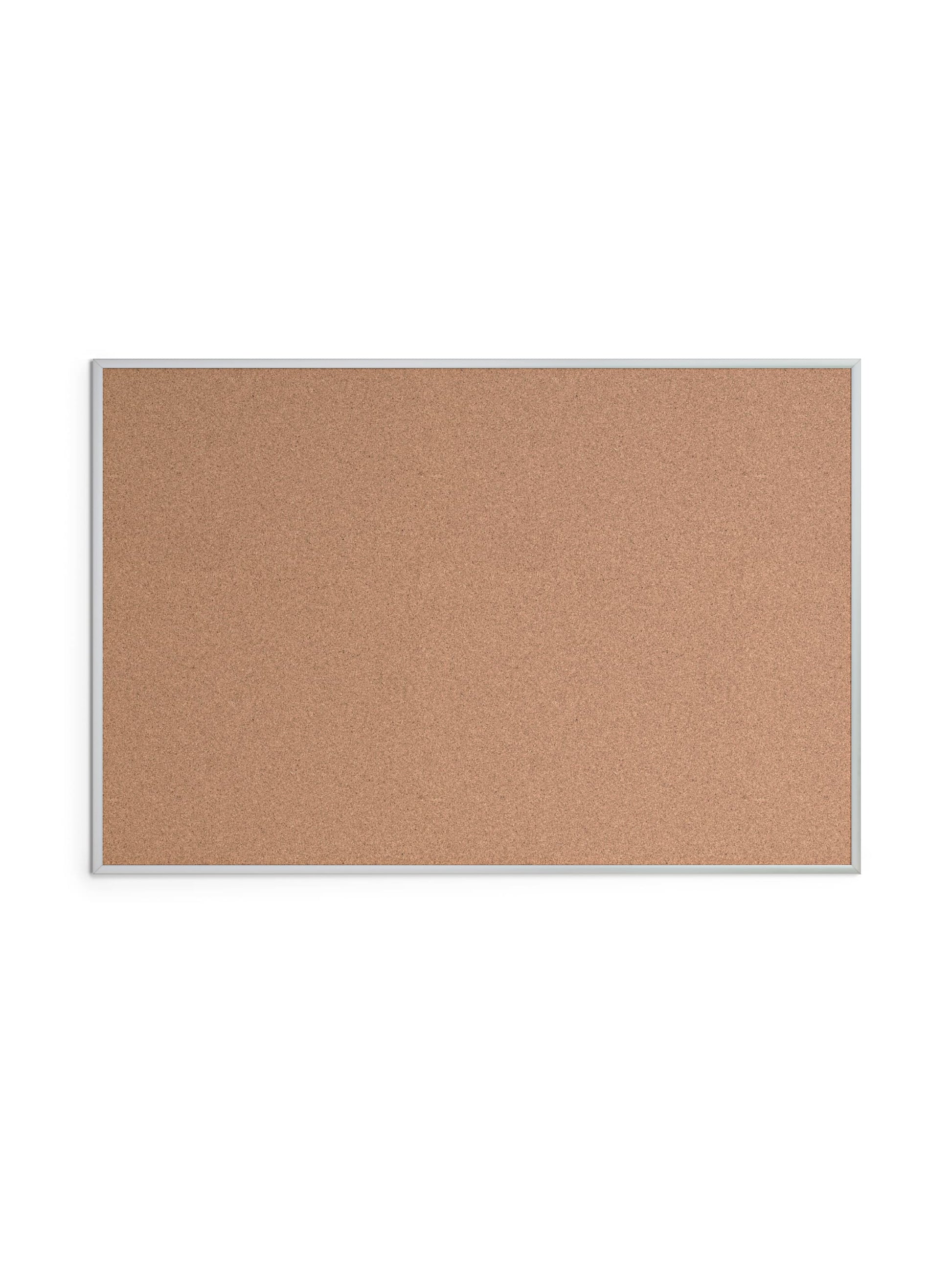 Metal Frame Cork Board, Silver, Brown, 47" x 70", 6 x 4, Brown, 47" X 70" Size, Set of 1, 812296020231