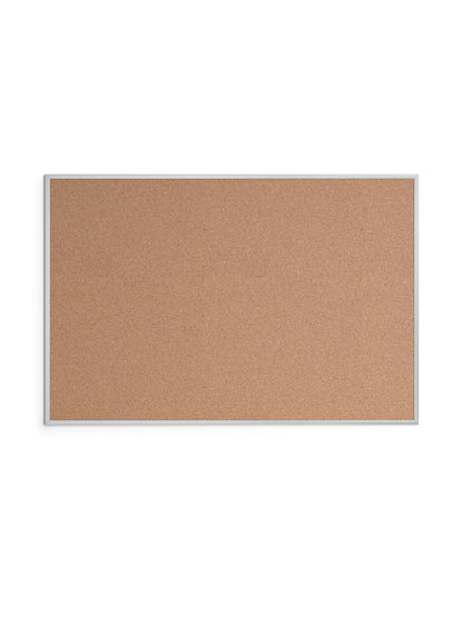 Metal Frame Cork Board, Silver, Brown, 47" x 70", 6 x 4, Brown, 47" X 70" Size, Set of 1, 812296020231