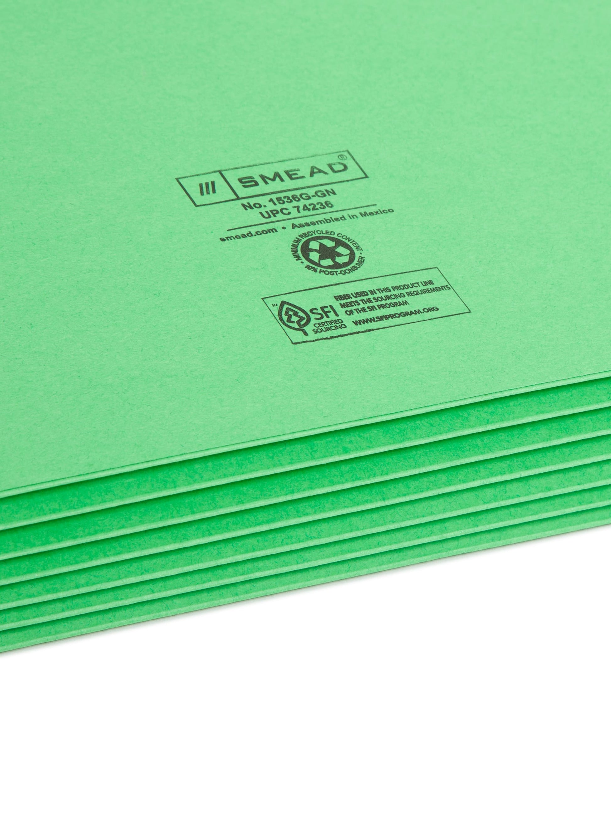 File Pockets, 5-1/4 inch Expansion, Straight-Cut Tab, Green Color, Legal Size, Set of 10, 30086486742369