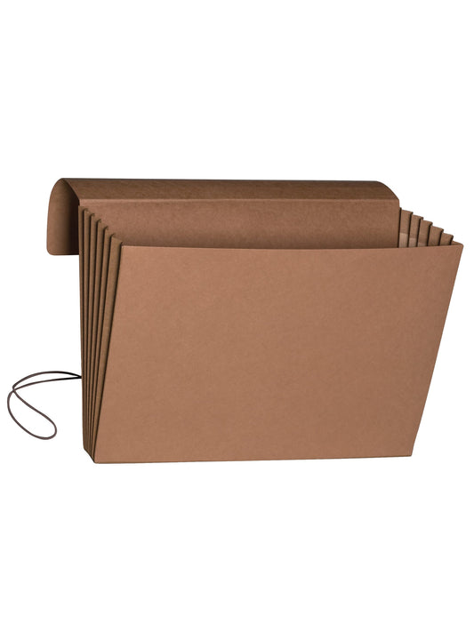 Tear-Resistant Redrope Expanding Wallets with Elastic Cord, 5-1/4 Inch Expansion, Redrope Color, Legal Size, Set of 10, 30086486711112