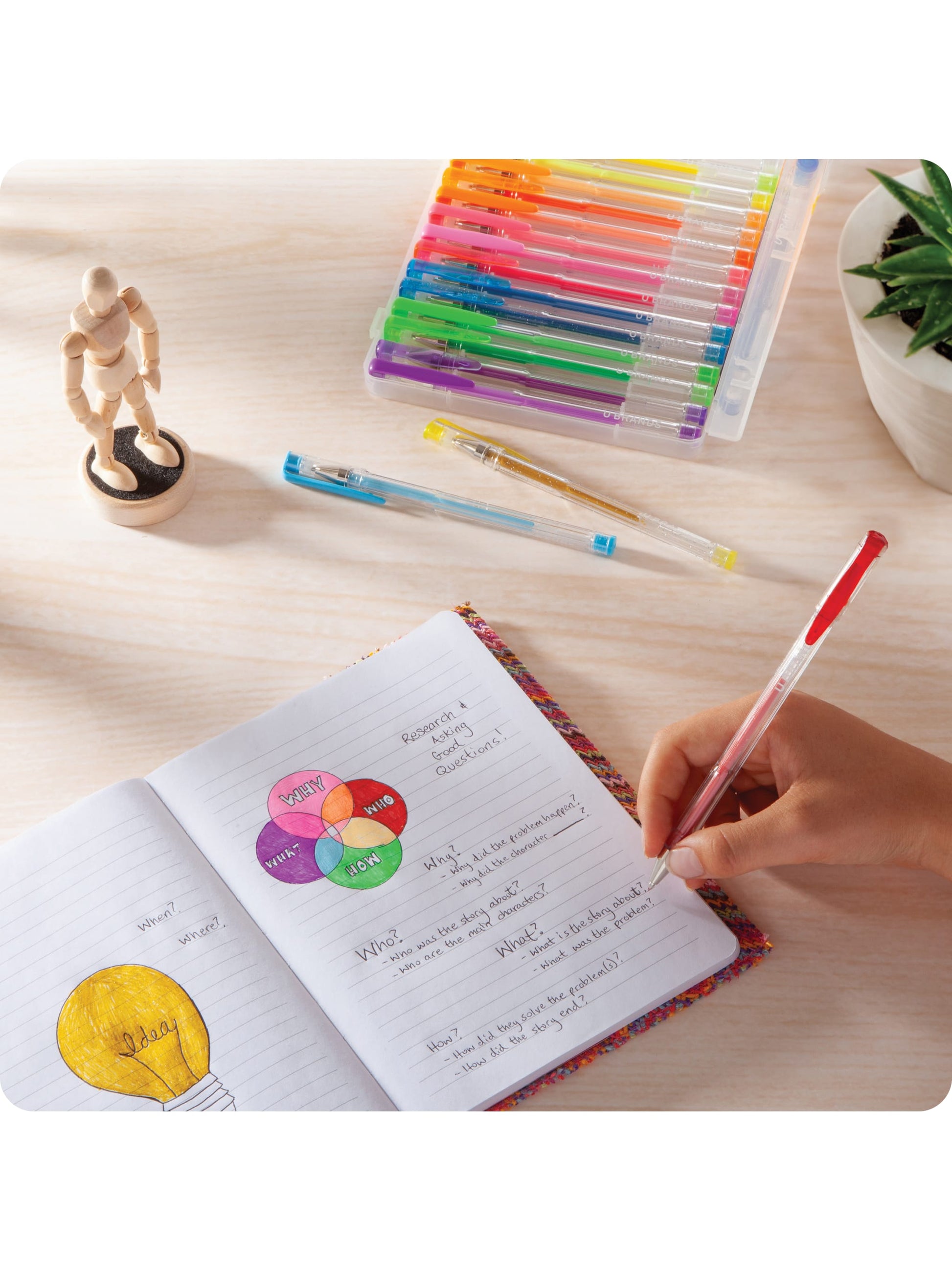 Gel Pens - Colored Ink, Assorted Colors, Assorted Colors, Set of 30, 817894022250