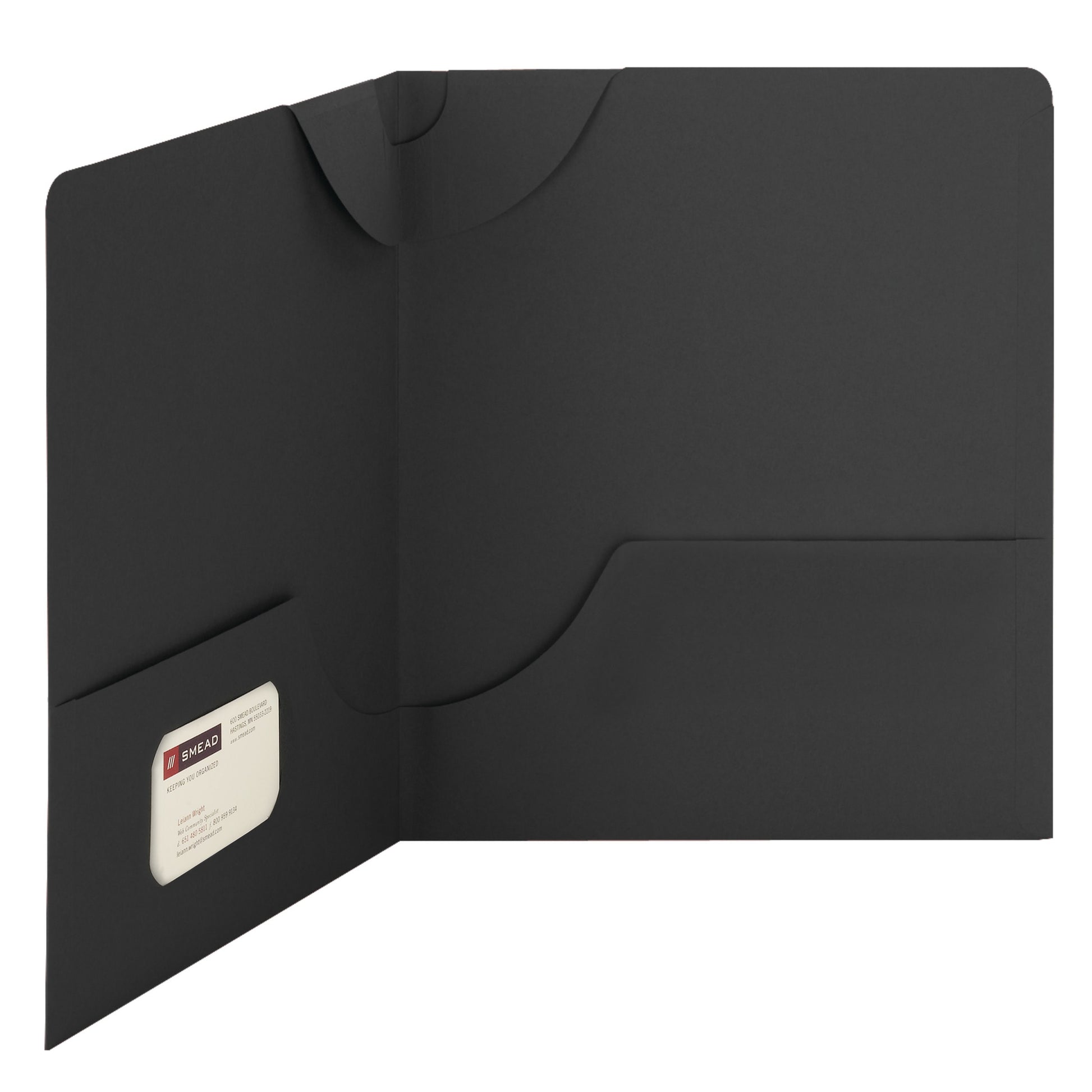 Lockit® Two-Pocket Folders, Black Color, Letter Size, Set of 25, 30086486879812