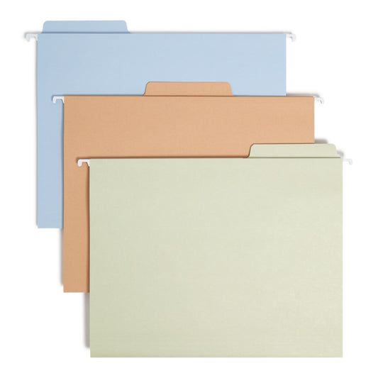 FasTab® Hanging File Folders, 1/3-Cut Tab, Assorted Colors Color, Letter Size, Set of 1, 086486640541
