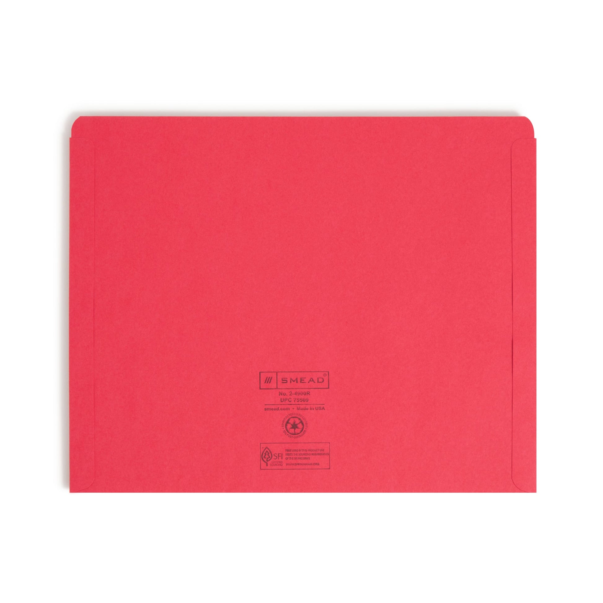Colored File Jackets, Reinforced Straight-Cut Tab, No Expansion, Red Color, Letter Size, Set of 100, 30086486755093