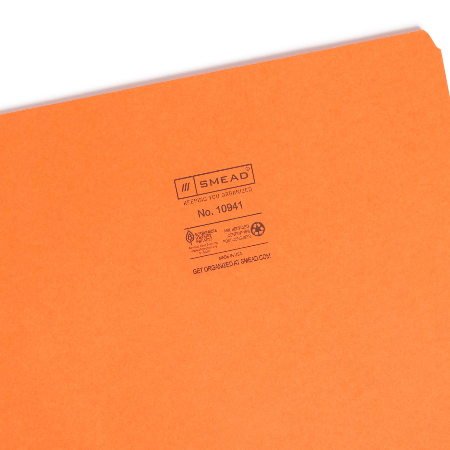 Standard File Folders, Straight-Cut Tab, Orange Color, Letter Size, Set of 100, 086486109413