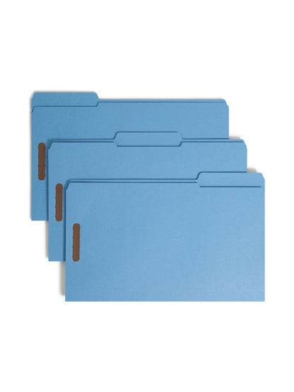 Reinforced Tab Fastener File Folders, 1/3-Cut Tab, 2 Fasteners, Blue Color, Legal Size, Set of 50, 086486170406