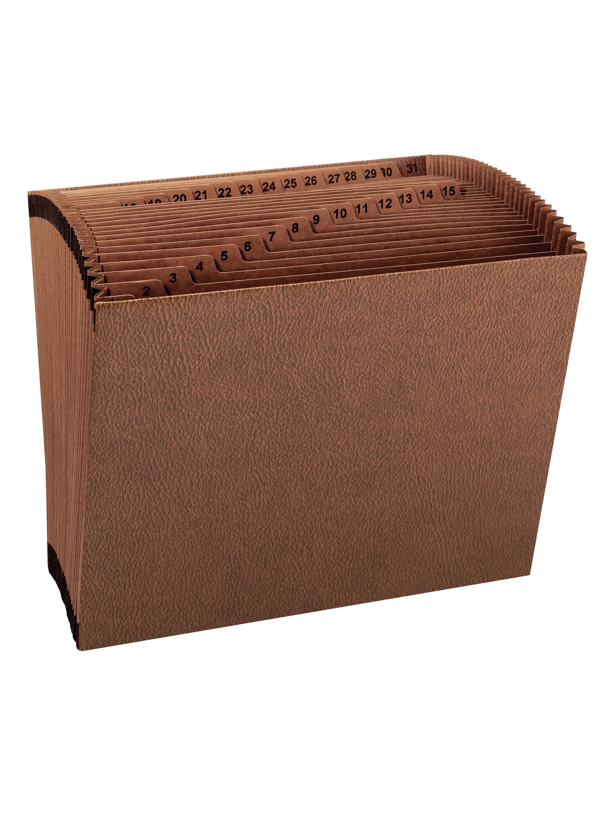 TUFF® Expanding Files, 12 Pockets, Daily 1-31, Brown Color, Letter Size, Set of 1, 086486704670