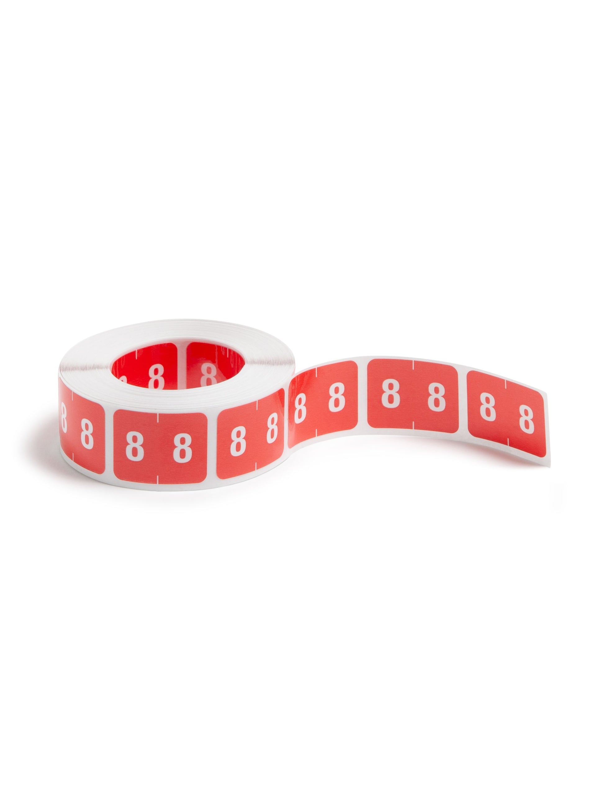 DCCRN Color-Coded Numeric Labels - Rolls, Red Color, 1-1/4" X 1" Size, Set of 1, 086486673488