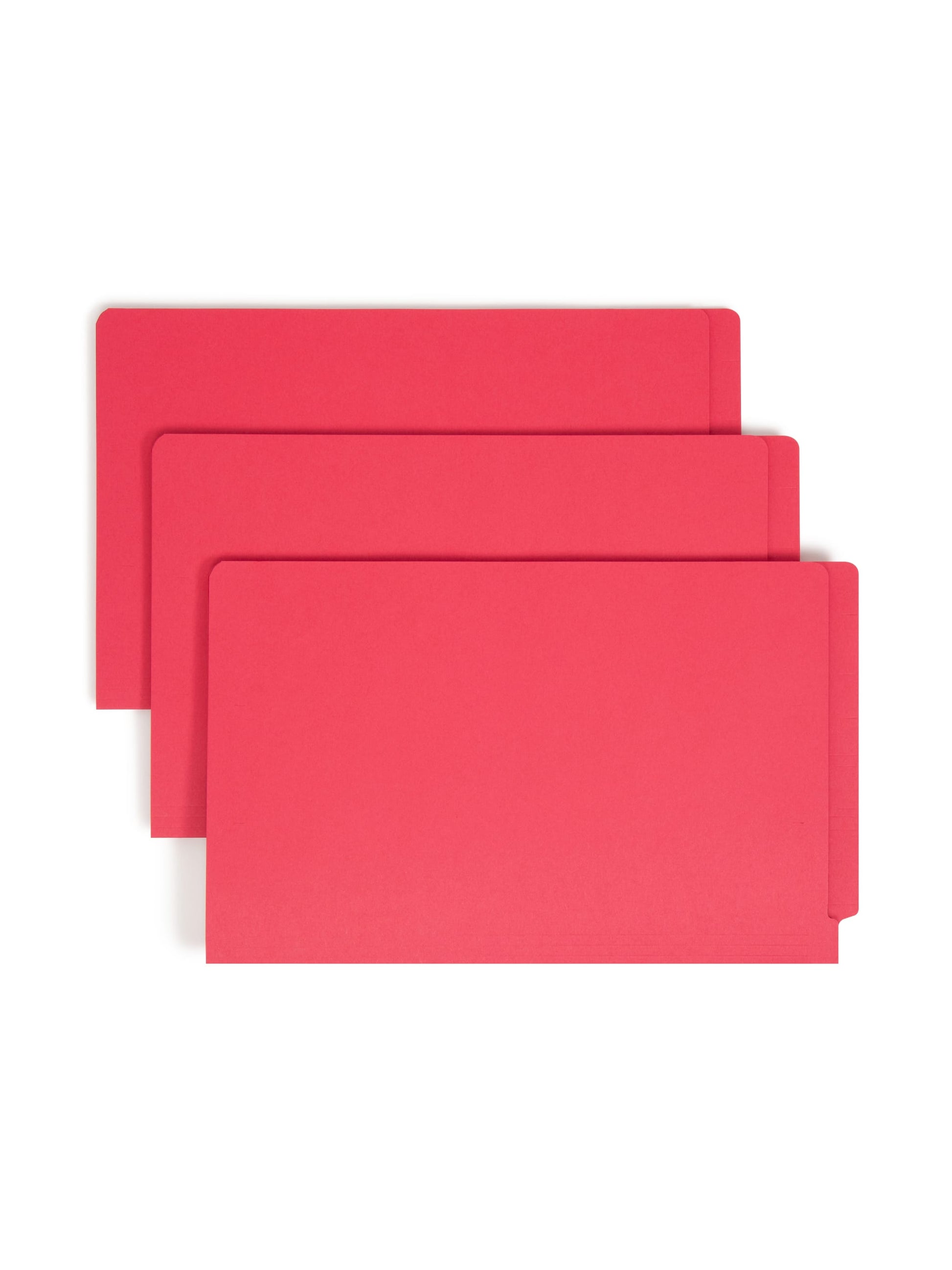 Shelf-Master® Reinforced Tab End Tab File Folders, Straight-Cut Tab, Red Color, Legal Size, Set of 100, 086486287104