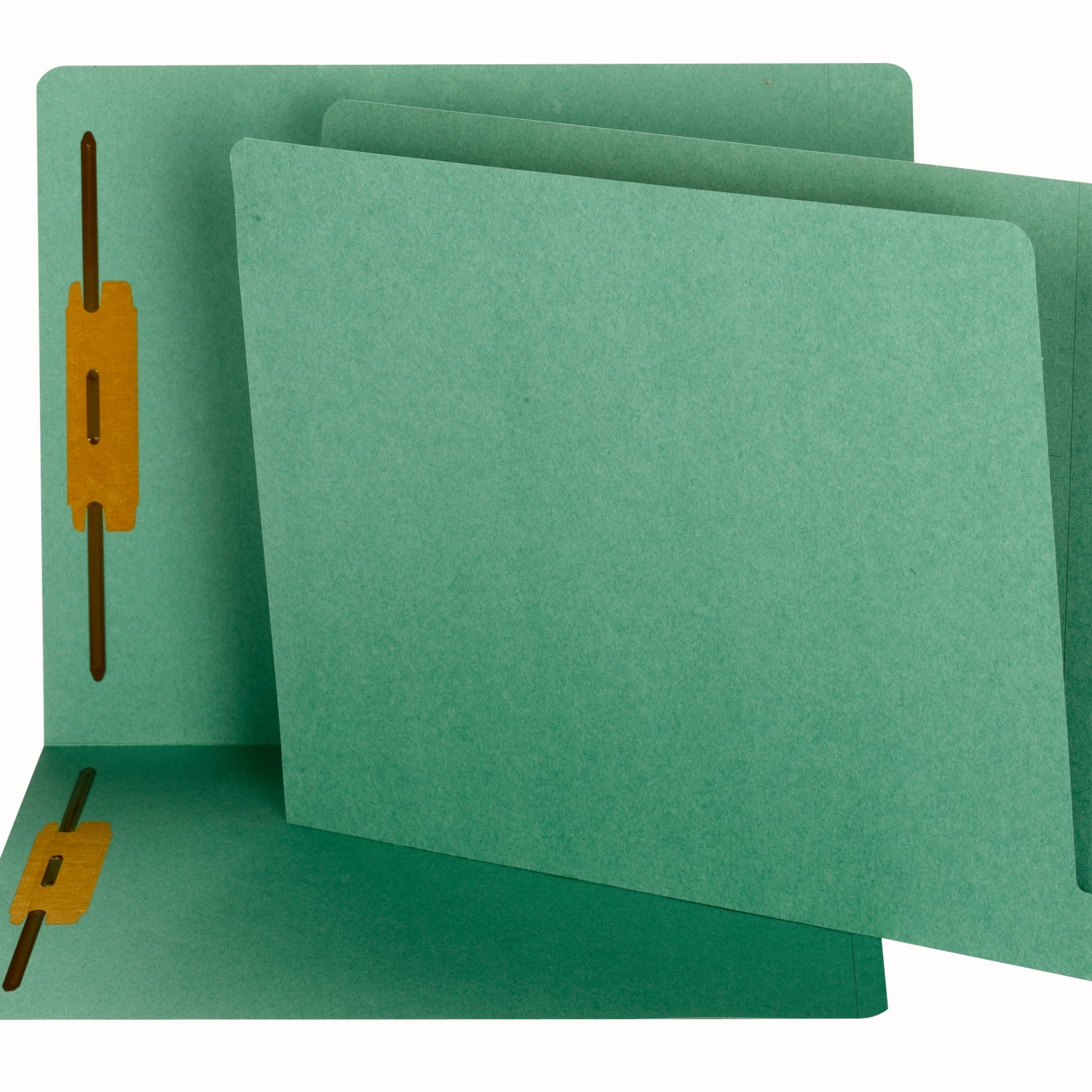 100% Recycled Shelf-Master® Reinforced End Tab Fastener File Folders, Straight-Cut Tab, Green Color, Letter Size, Set of 50, 086486341721