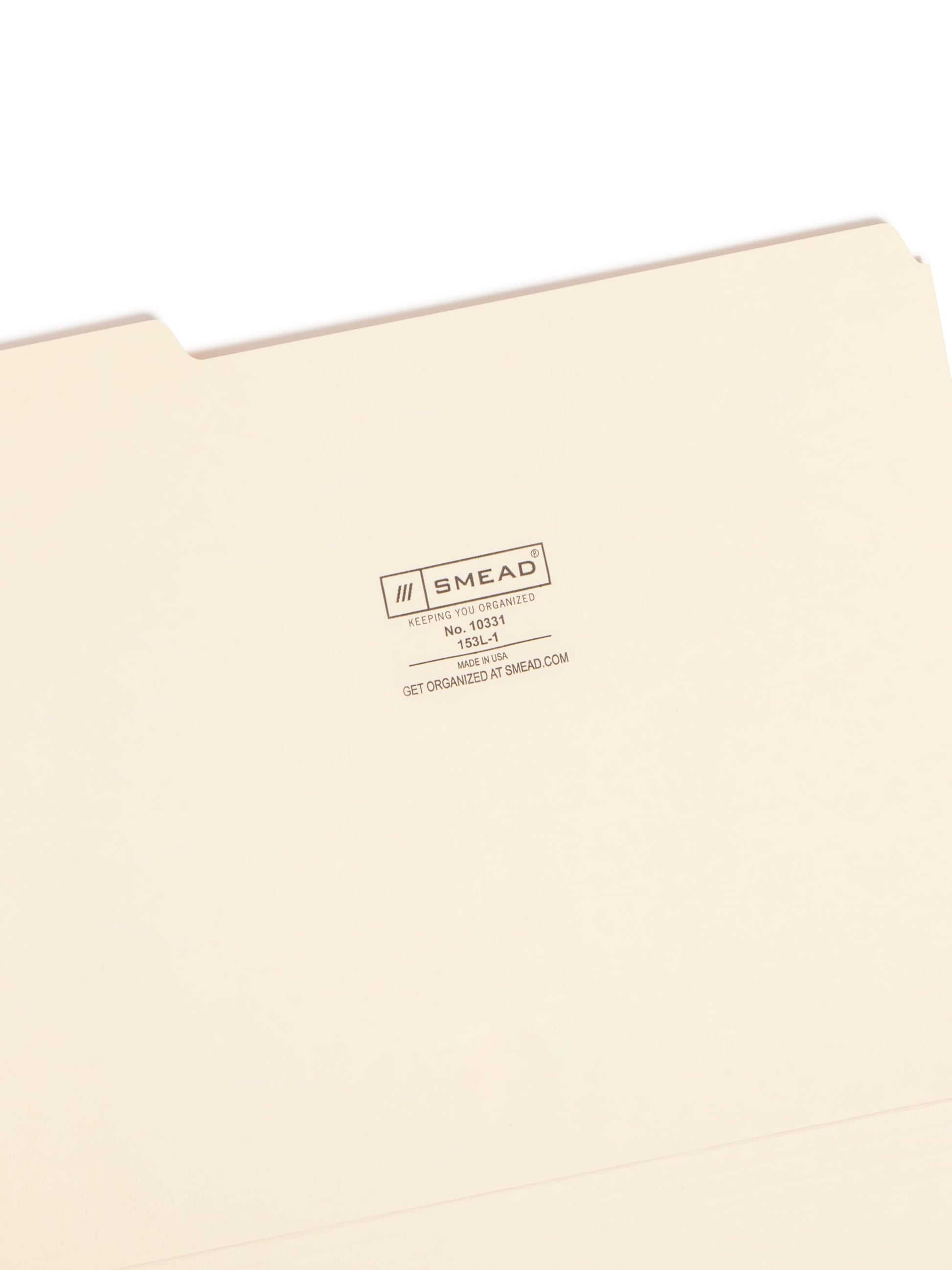 Standard File Folders, 1/3-Cut Left Tab, Manila Color, Letter Size, Set of 100, 086486103312