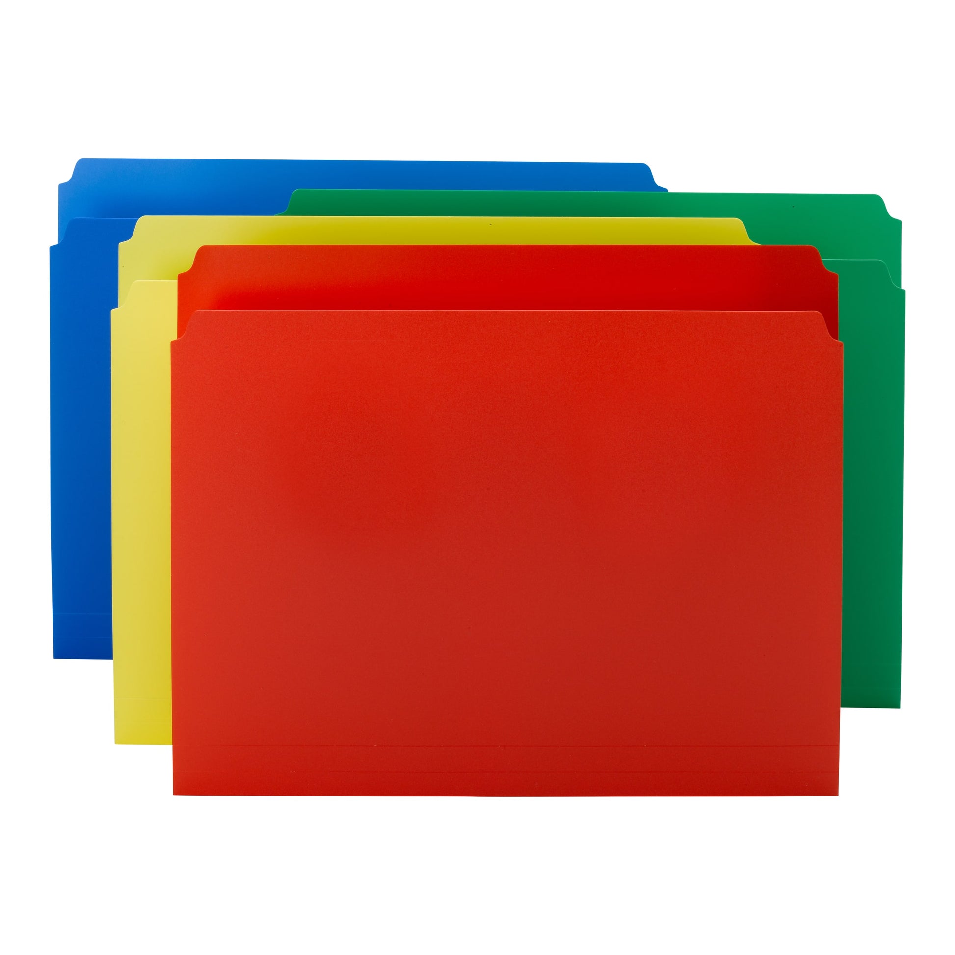 Poly File Folders, Straight-Cut Tab, Assorted Colors Color, Letter Size, Set of 12, 086486120098