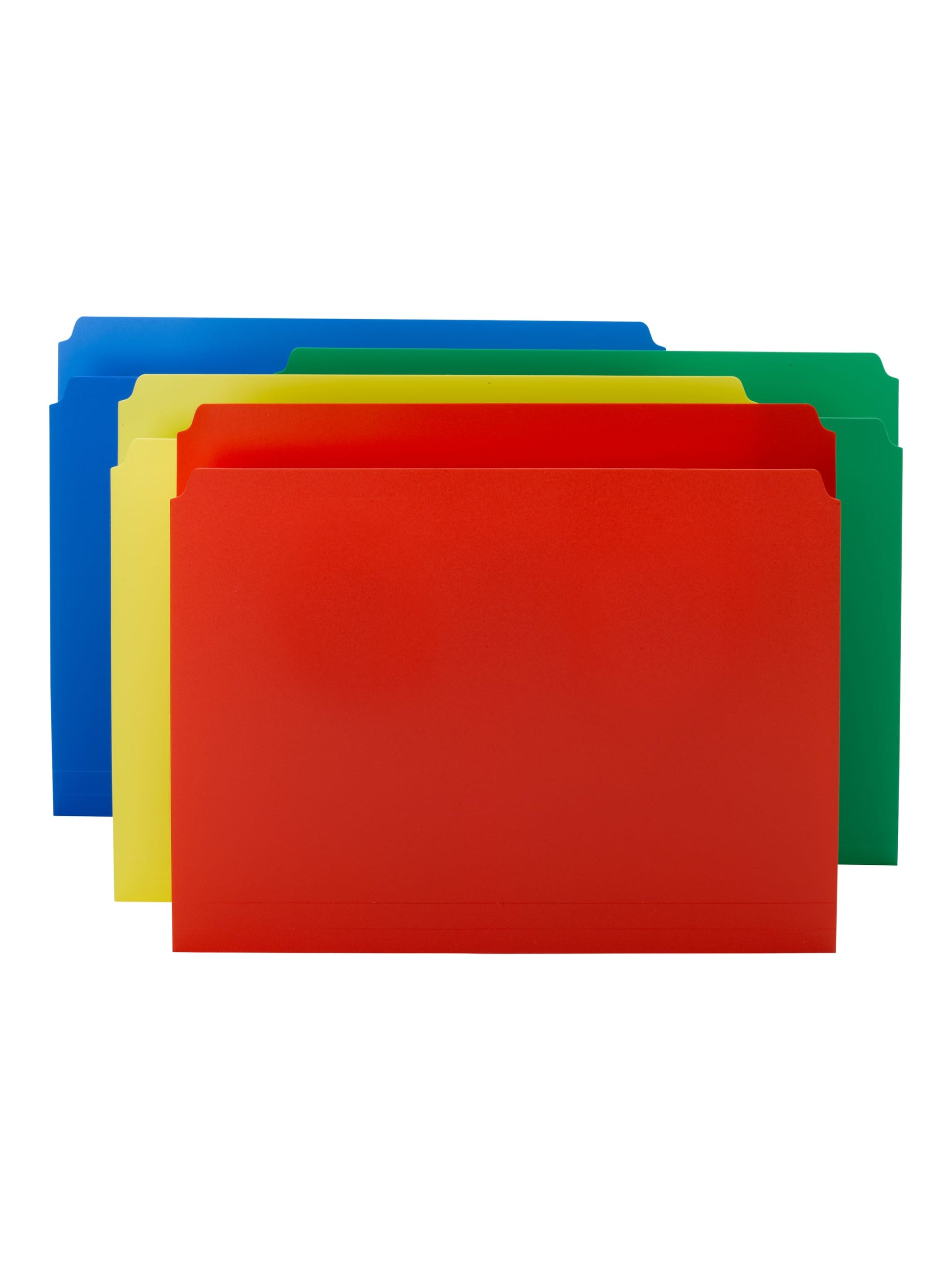 Poly File Folders, Straight-Cut Tab, Assorted Colors Color, Letter Size, Set of 1, 086486120098