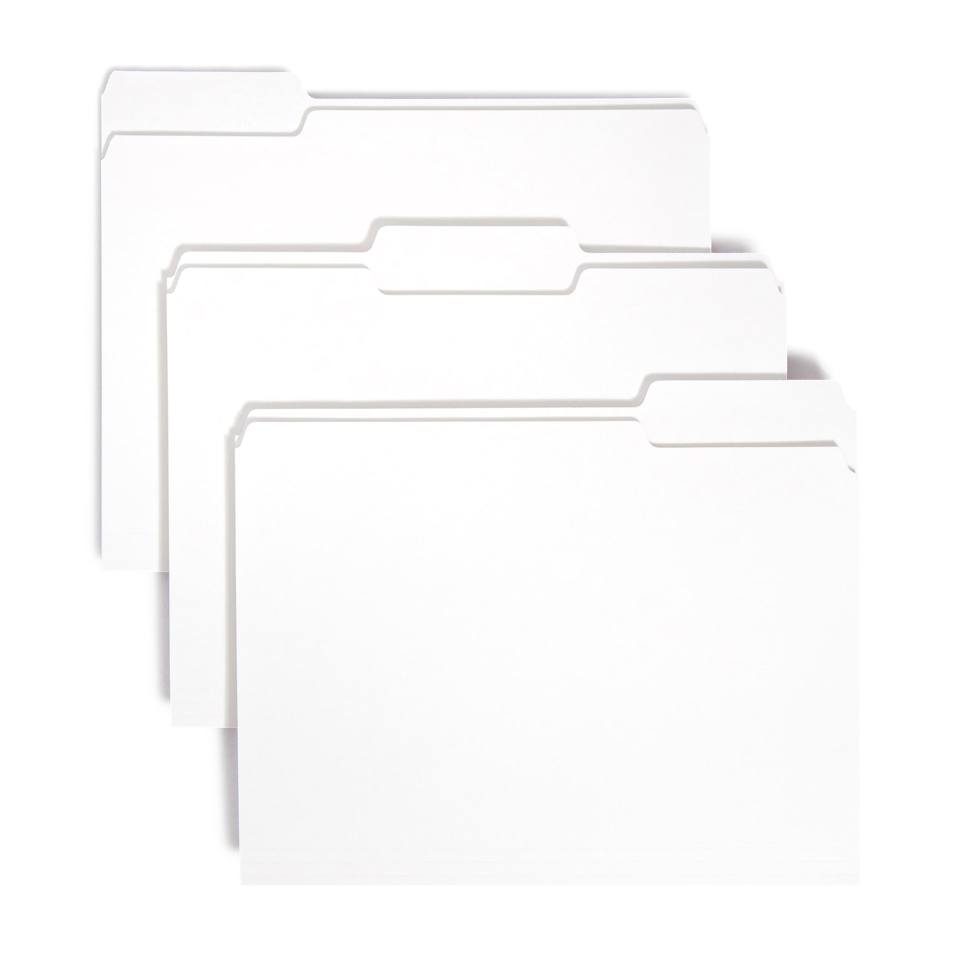 Standard File Folders, 1/3-Cut Tab, White Color, Letter Size, Set of 100, 086486128438